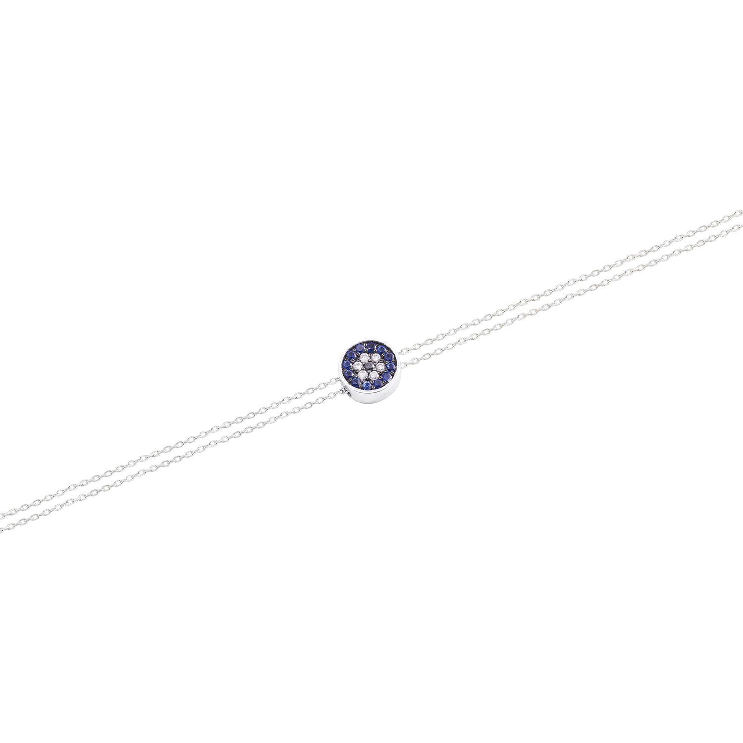 Pulsera de Oro de 18kt con Zafiros y brillantes de 5 puntos-1