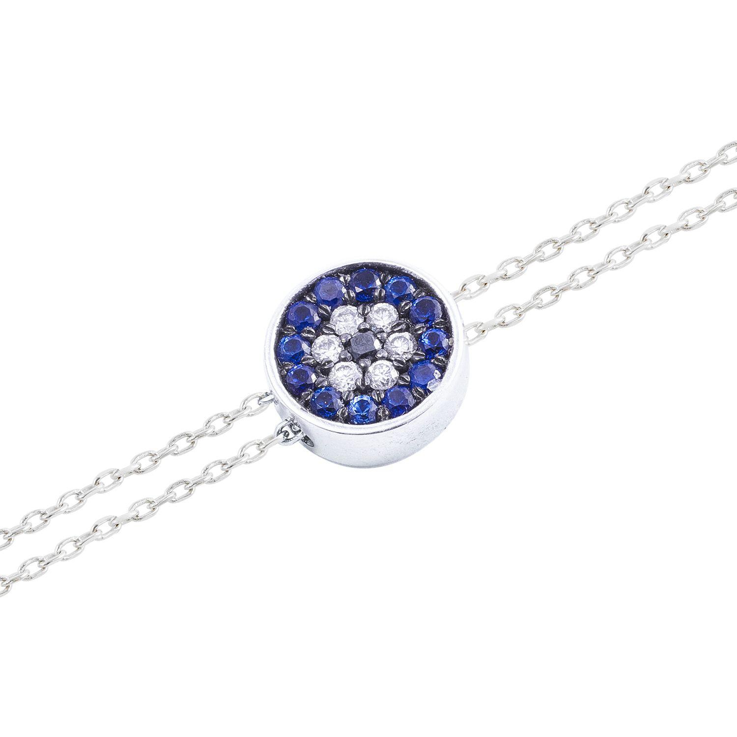 Pulsera de Oro de 18kt con Zafiros y brillantes de 5 puntos-2