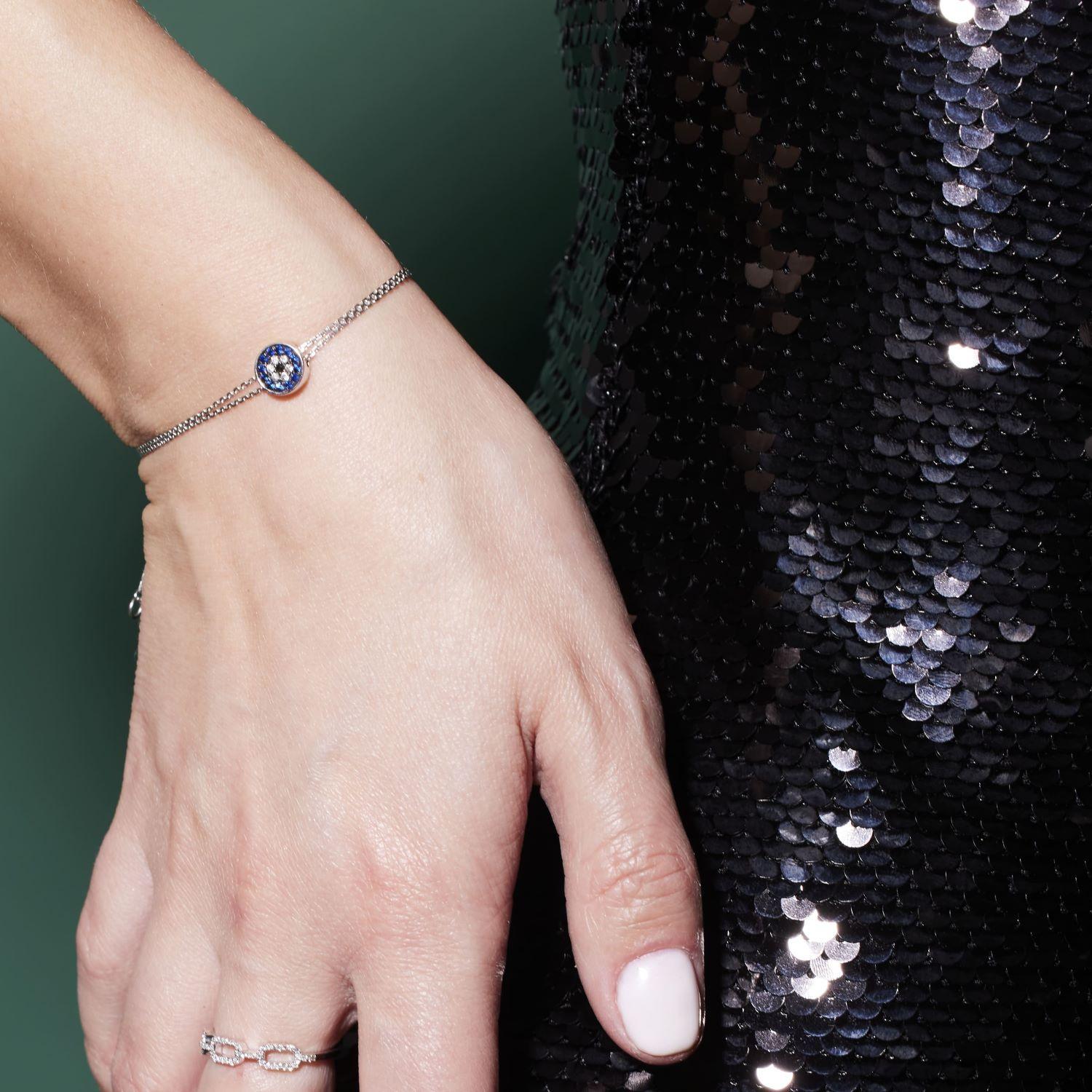 Pulsera de Oro de 18kt con Zafiros y brillantes de 5 puntos-3