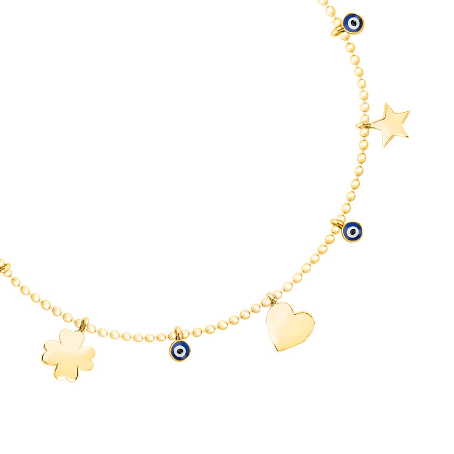 Pulsera de Plata Esterlina 925 Ojo Turco Revestido en Oro 18kt-2