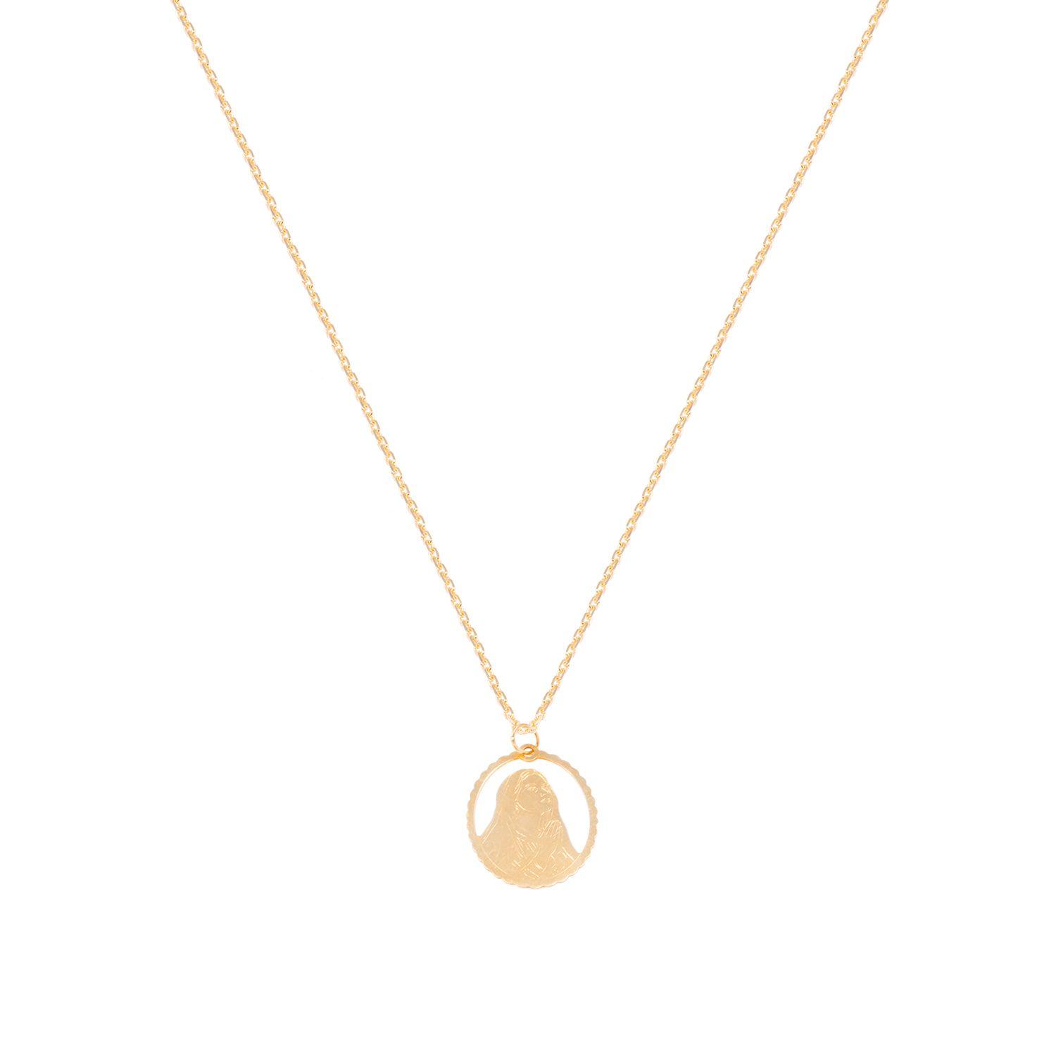Colgante Oro Amarillo 18kt Virgen Niña Lisa-2