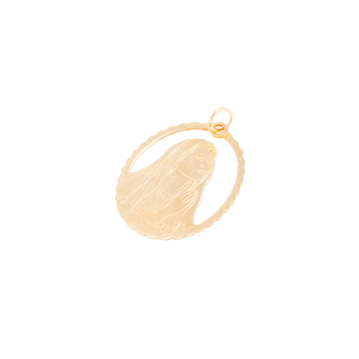 Colgante Oro Amarillo 18kt Virgen Niña Lisa-0