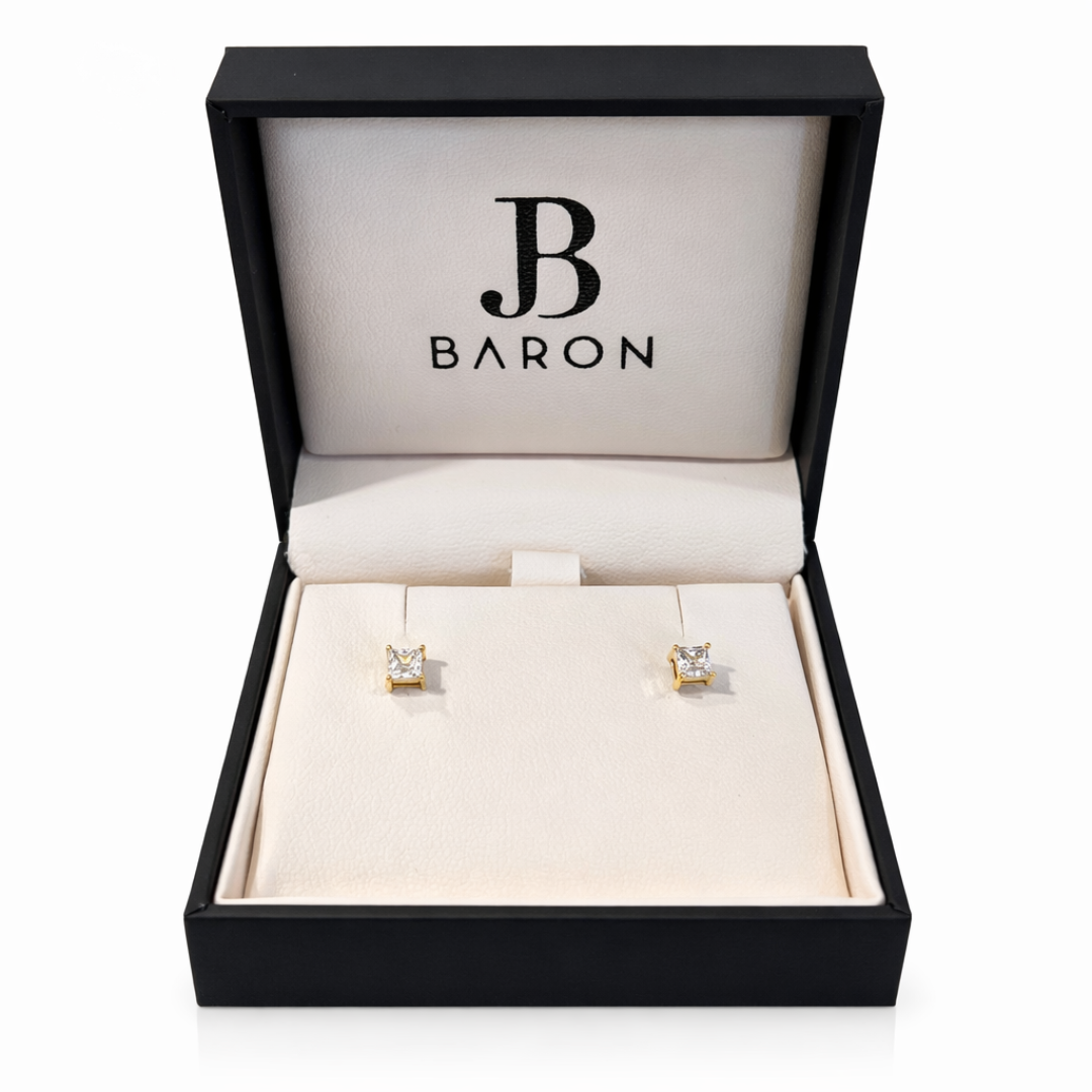 Aros Oro Amarillo 18kt Circonita Prince 3x3MM-2