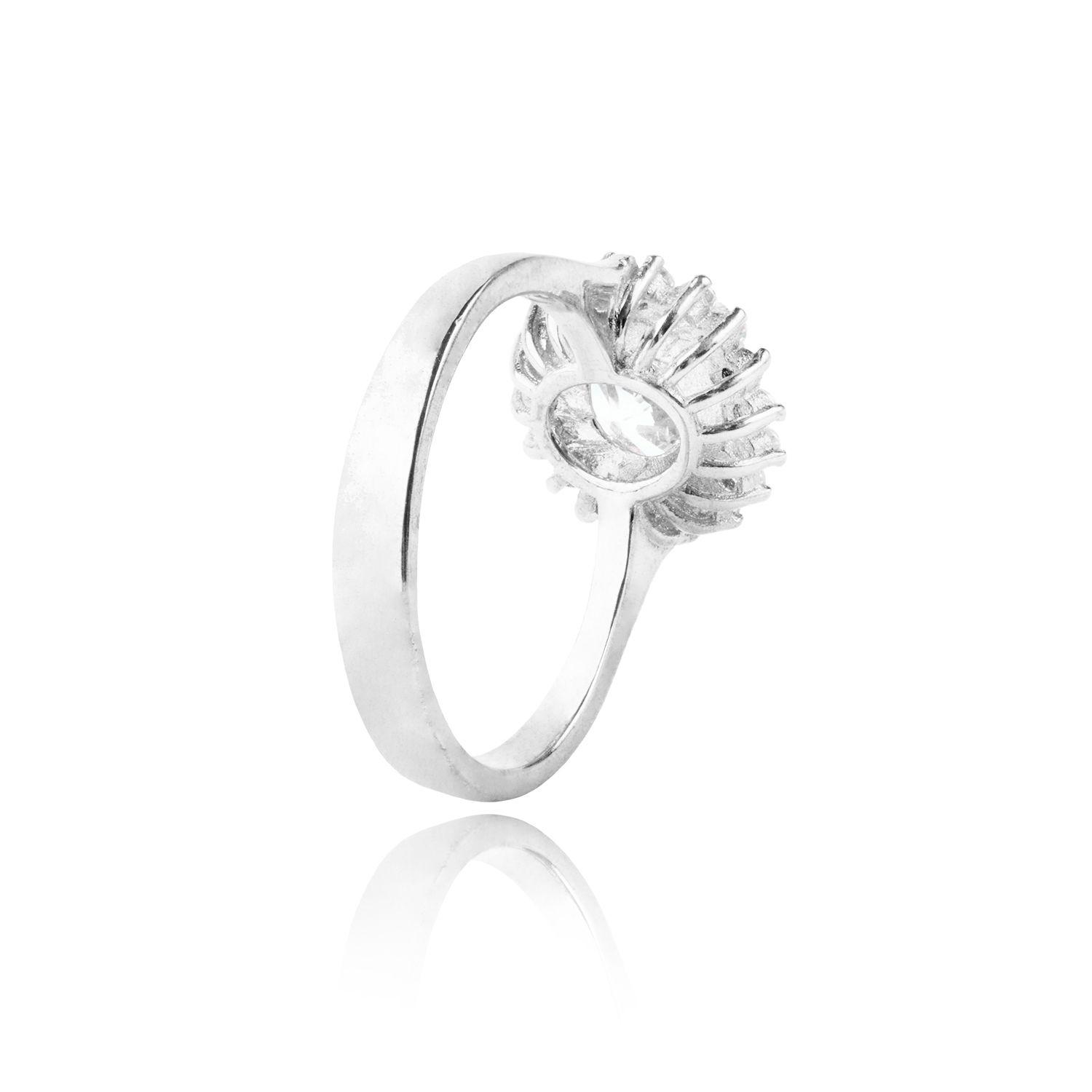 Anillo de Plata Esterlina 925 Girasol Circon-2