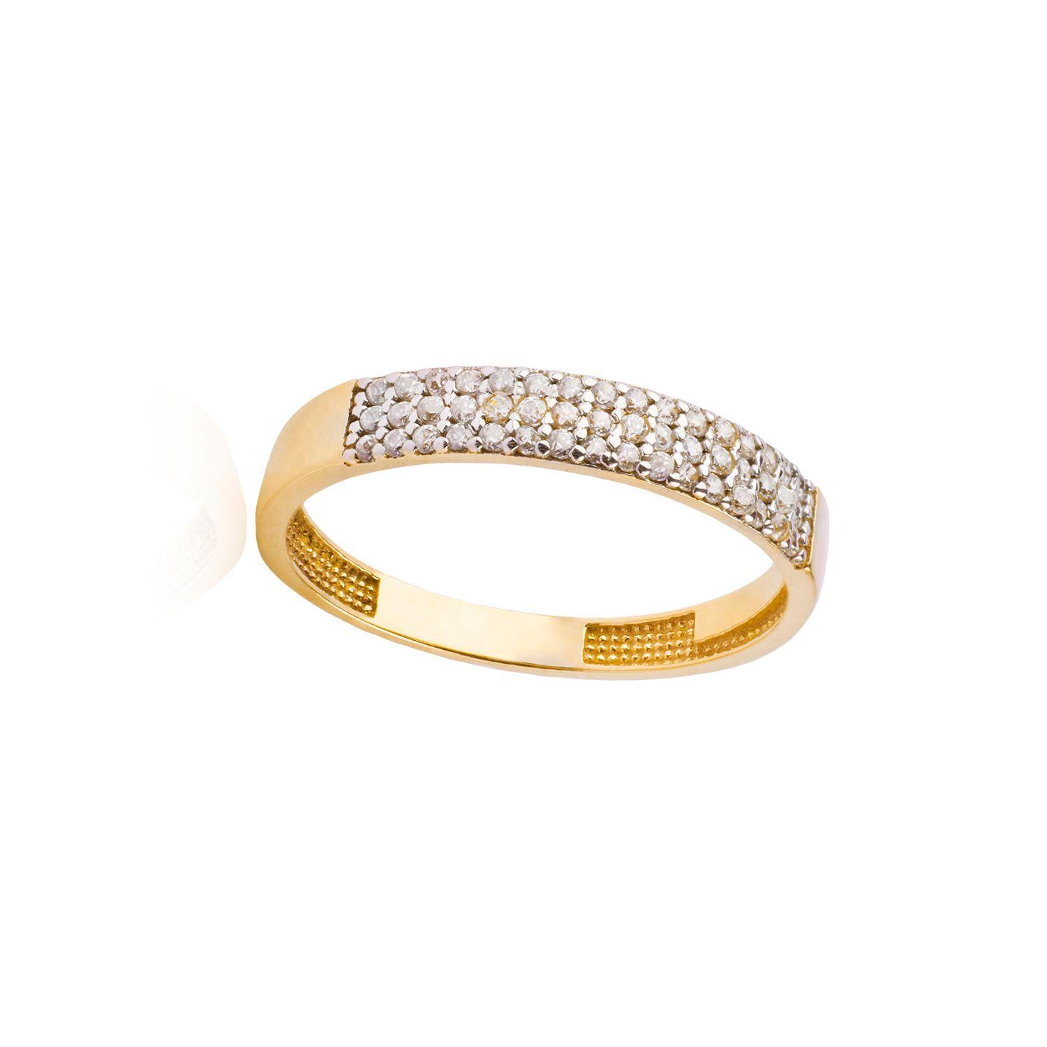 Anillo Compromiso de Oro 18Kt Triple Cintillo Circón-2