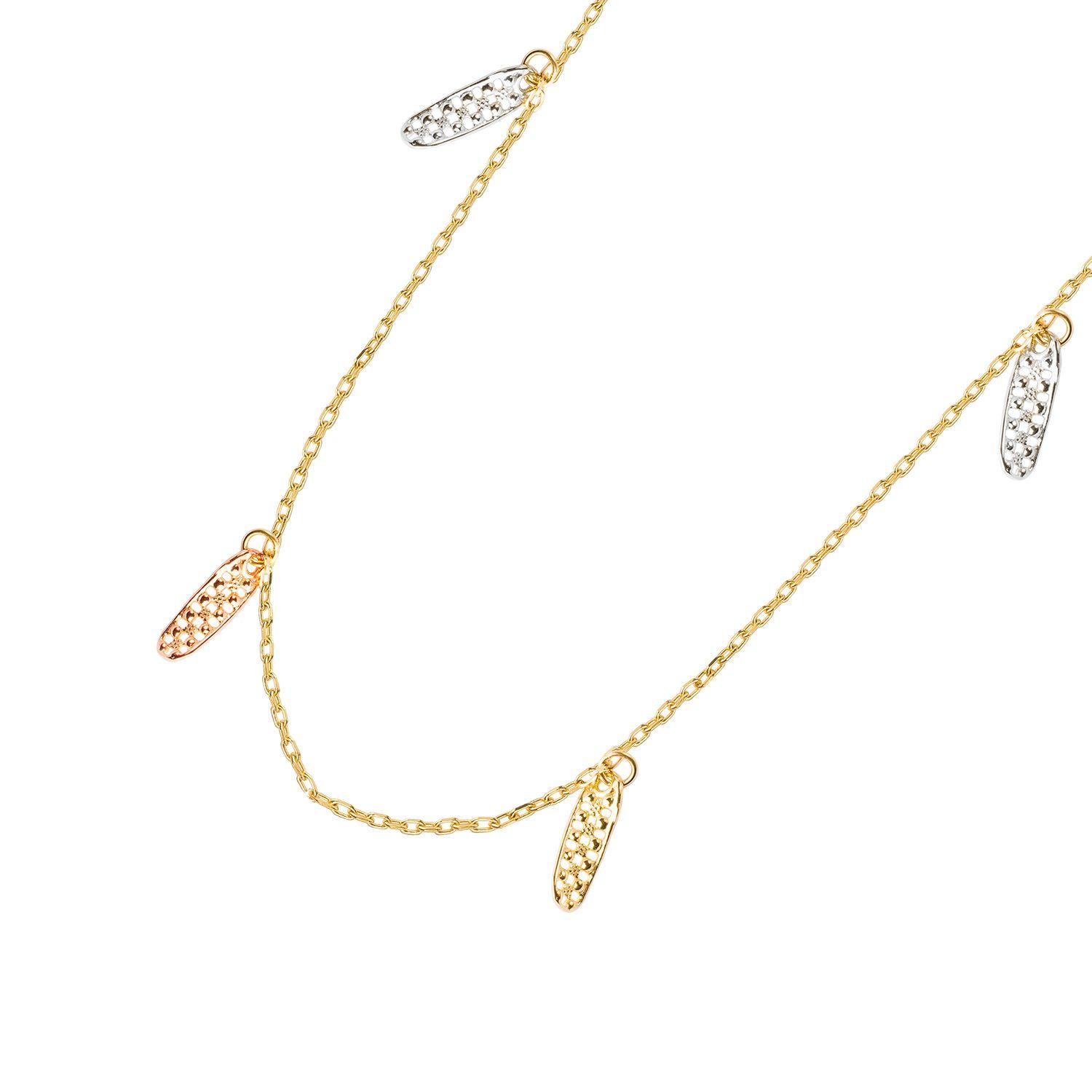 Collares de Oro 18kt Modelo Plumas Colgantes-1