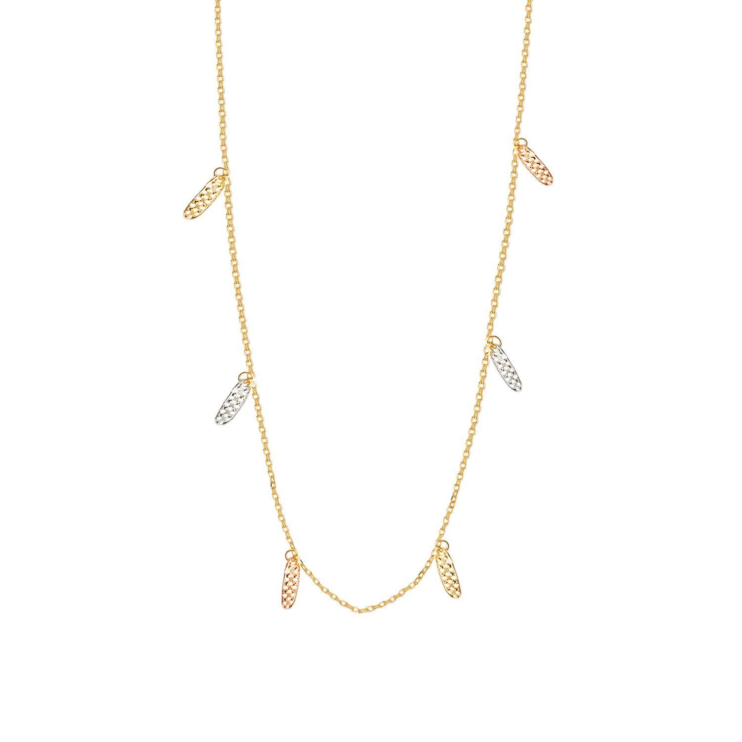 Collares de Oro 18kt Modelo Plumas Colgantes-2