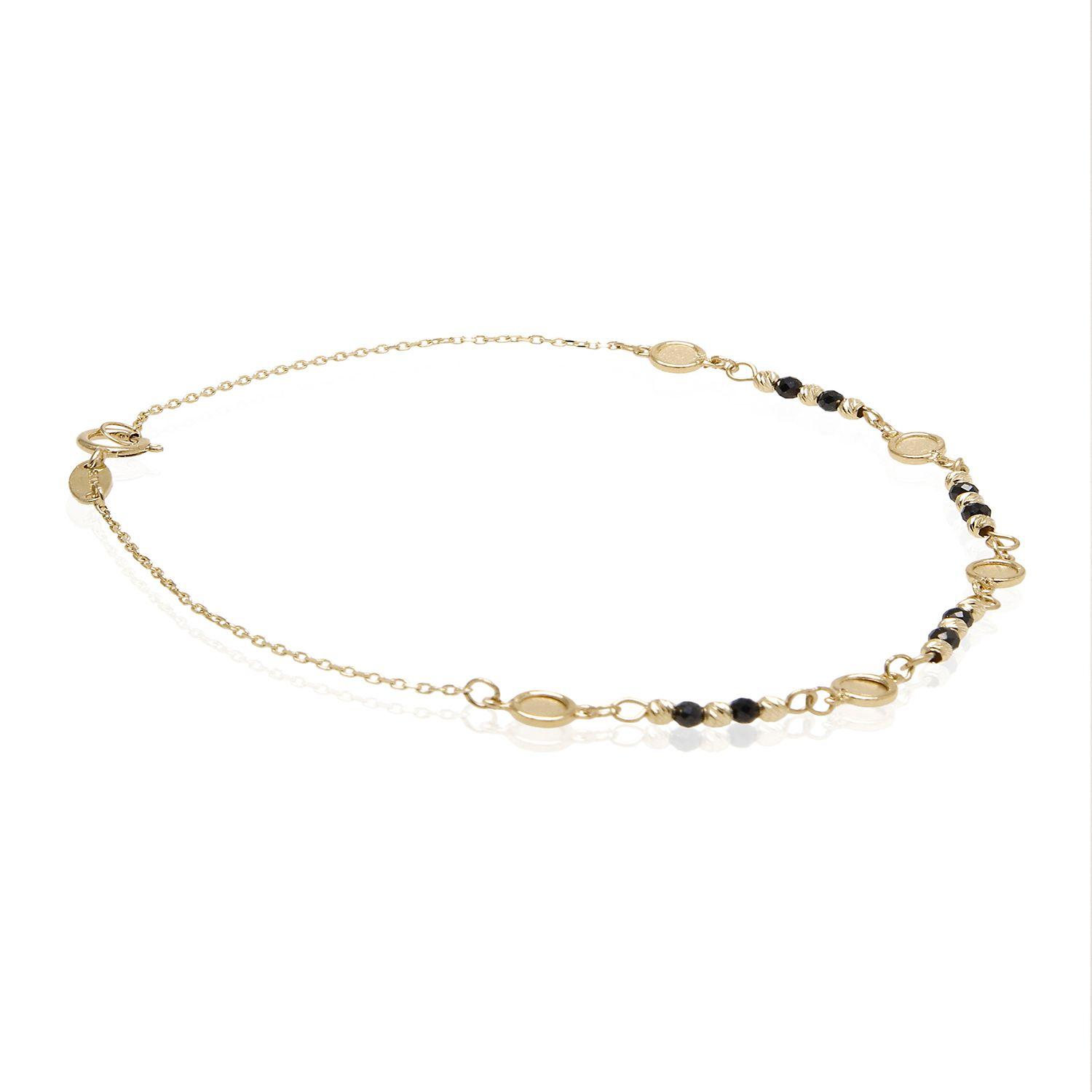Pulsera de Oro 18kt Bolitas Onix-2