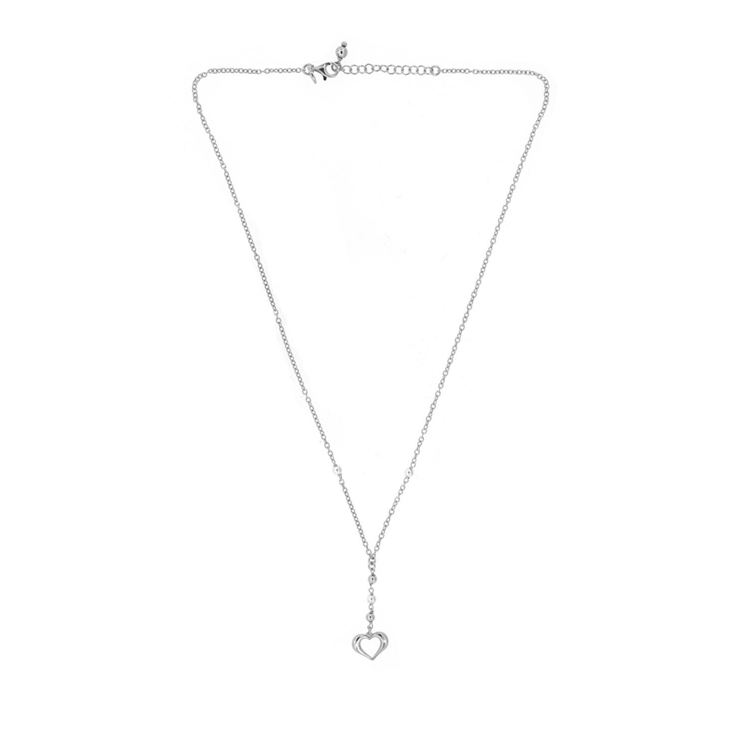 Collar de Plata Esterlina 925 Corazón Perlas-2