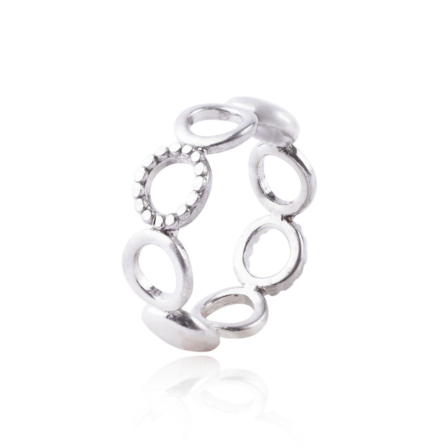 Anillo de Plata Esterlina 925 Circulo Ring-0