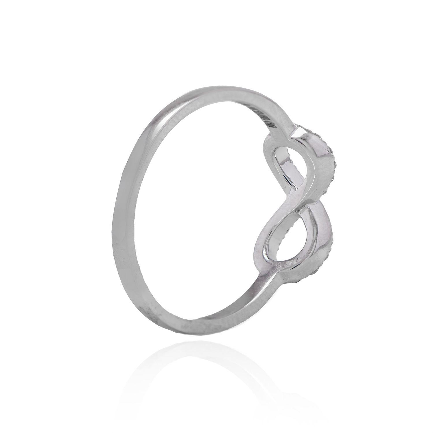 Anillo Oro Blanco 18kt Infinito Diamantes de 11 Pts SI/H-2