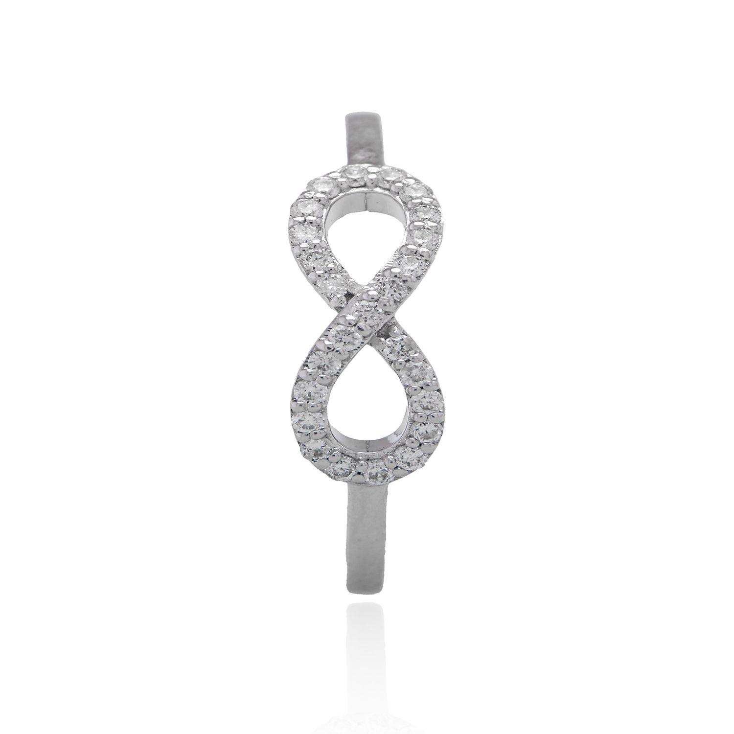 Anillo Oro Blanco 18kt Infinito Diamantes de 11 Pts SI/H-2