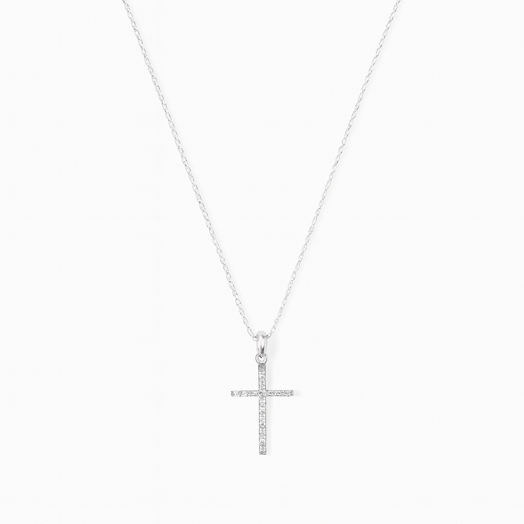 Collar de Oro Blanco 18kt Diamantes Pts  Corte Brillante 30148-2