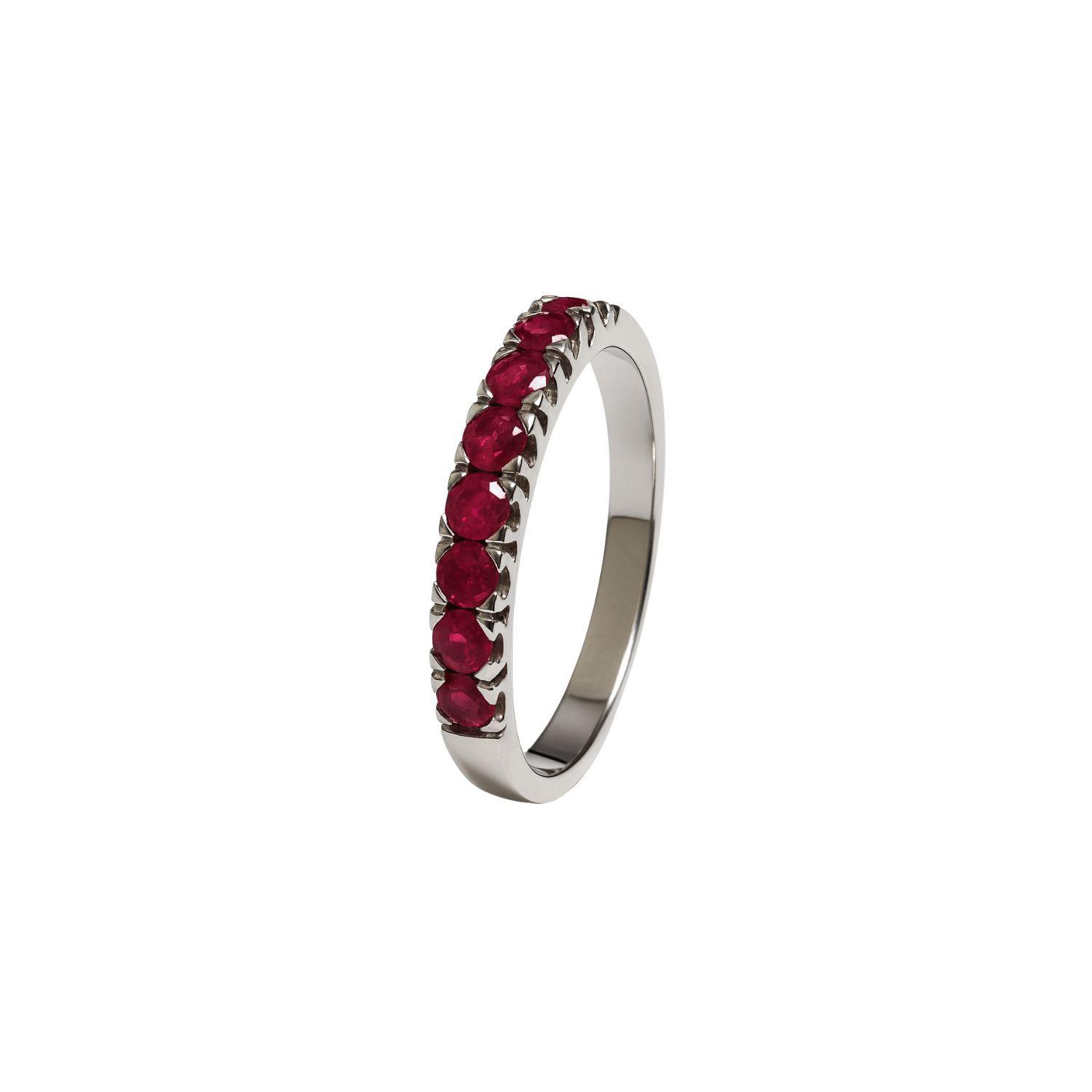 Anillo Oro Blanco 18kt Rubí Natural-0