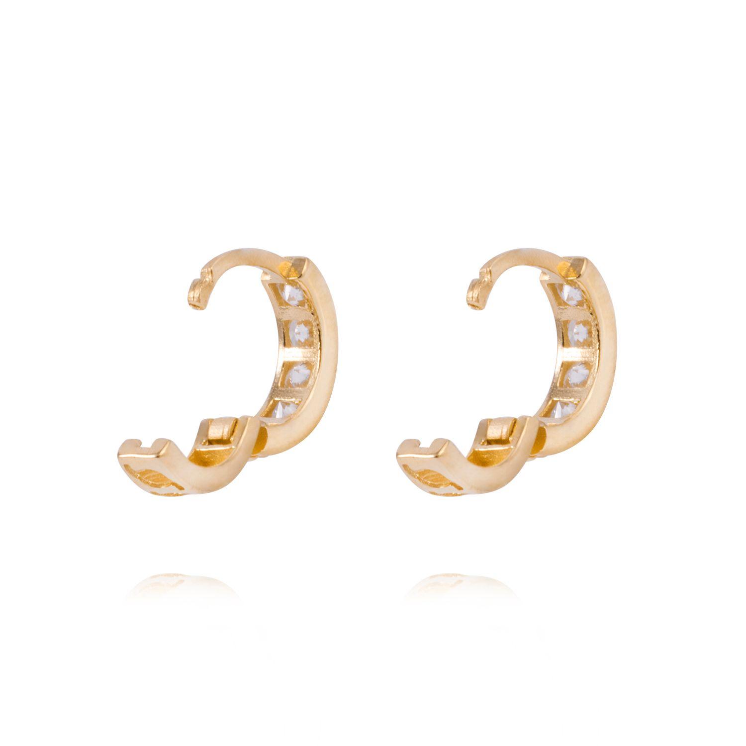 Aros de Oro 18kt Argolla Circonita Pequeña 10MM-2