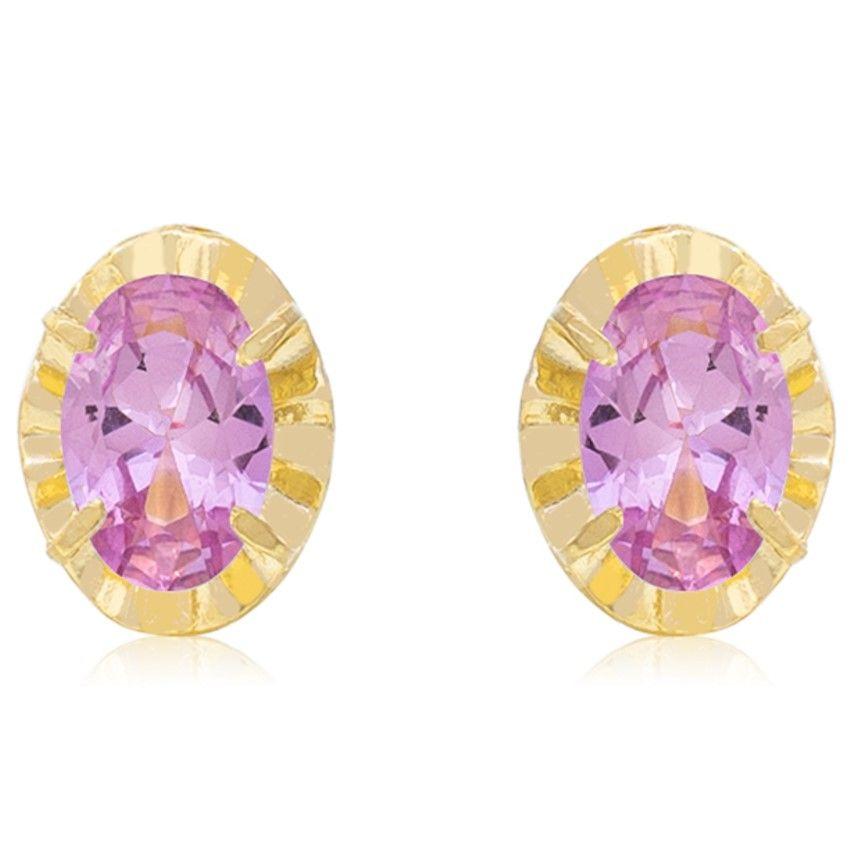 Aros de Oro 18kt Ovalado Rosa de Francia 3x5-1