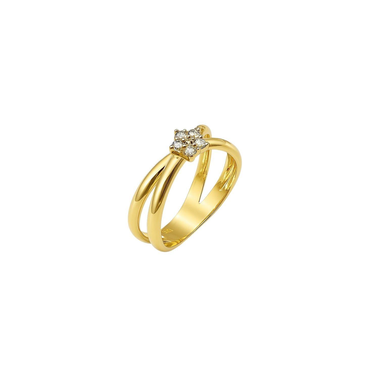 Anillo Oro Amarillo 18kt Diamantes 6Pts-2