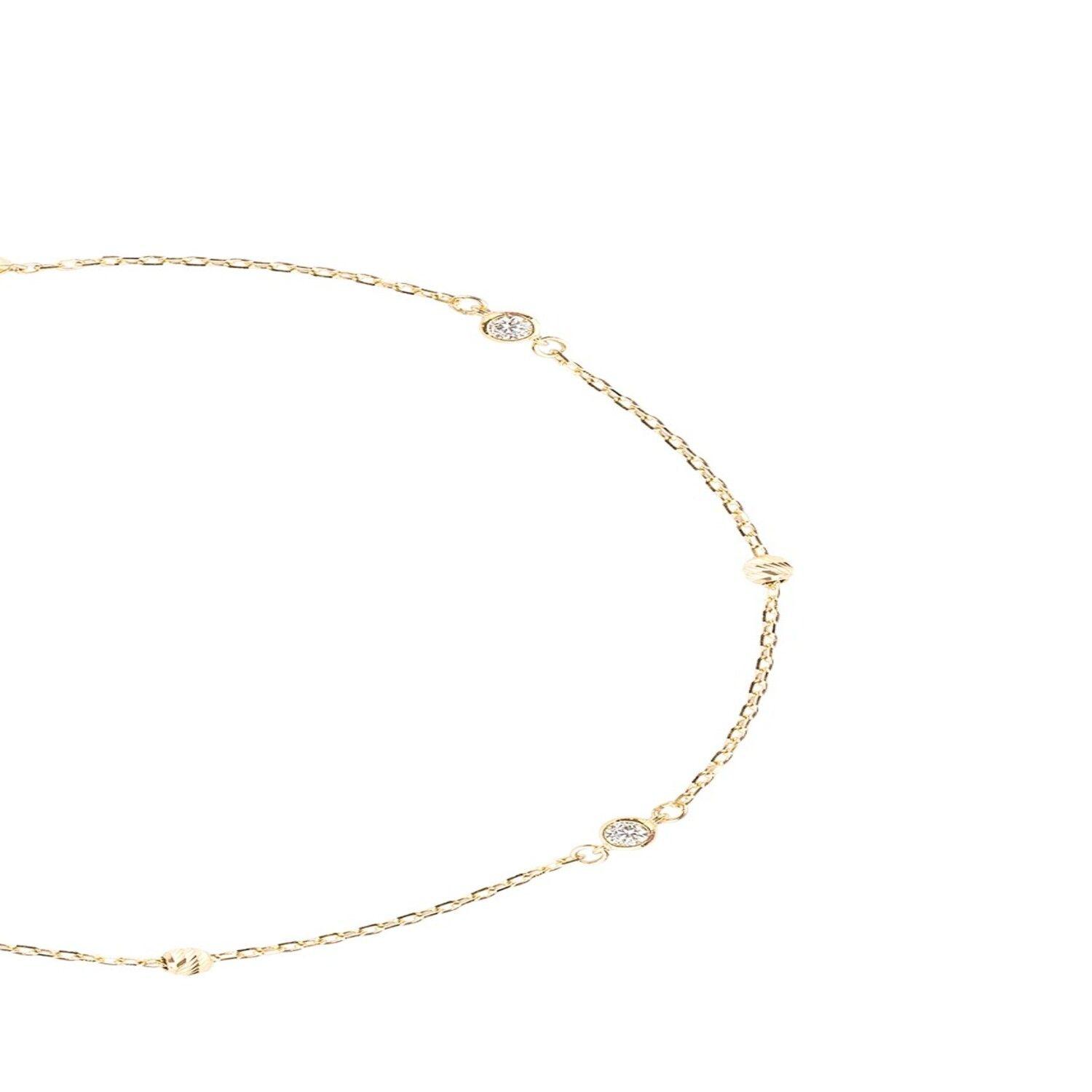 Pulsera de Oro 18kt Con 3 Circones Bolita-2