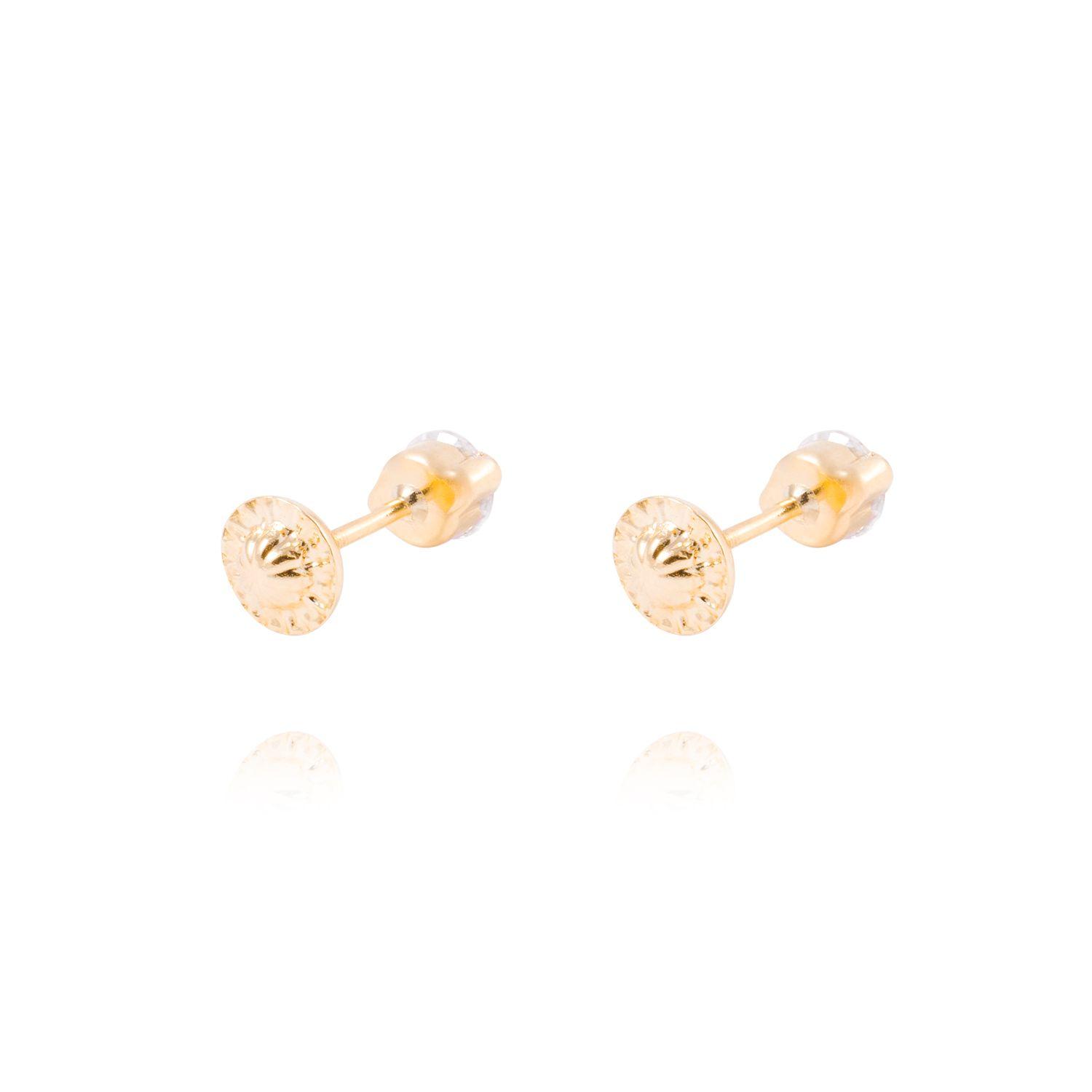 Aros de Oro de 18kt Circón 4mm-2