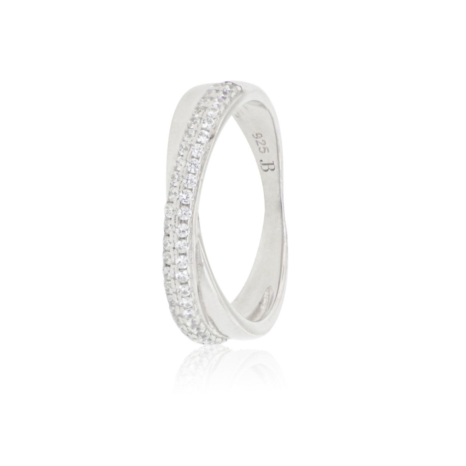 Anillo de Plata Esterlina 925 Entrelazado Circonitas-0