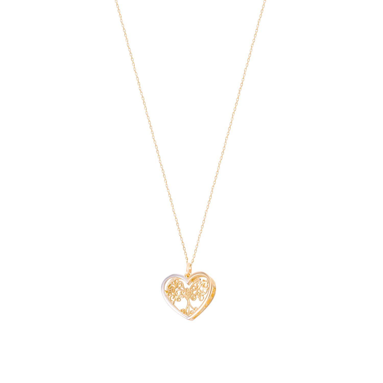 Colgante Oro Bicolor 18kt Árbol-Corazón-2