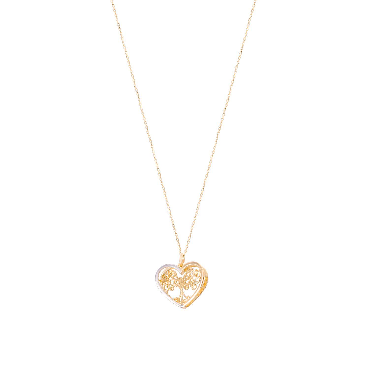 Colgante Oro Bicolor 18kt Árbol-Corazón-2