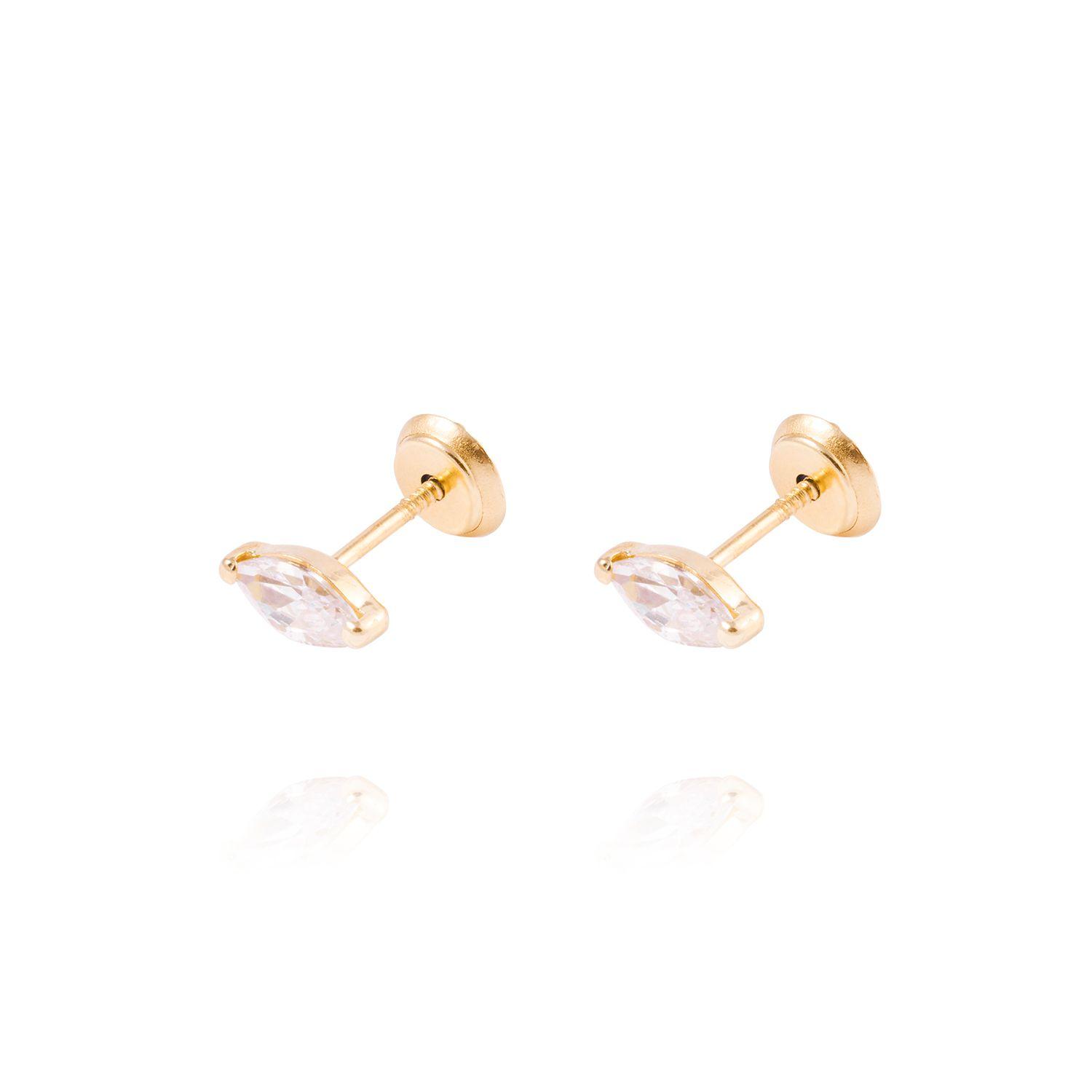 Aros de Oro de 18kt Circón 7X3-0