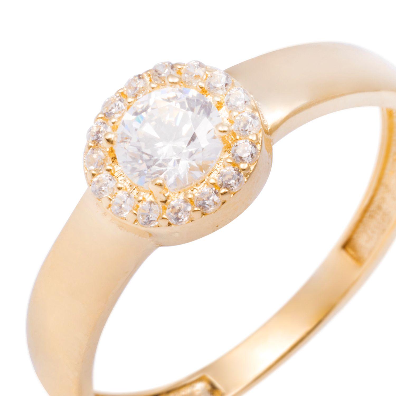 Anillo Compromiso de Oro de 18kt Circonita central-1