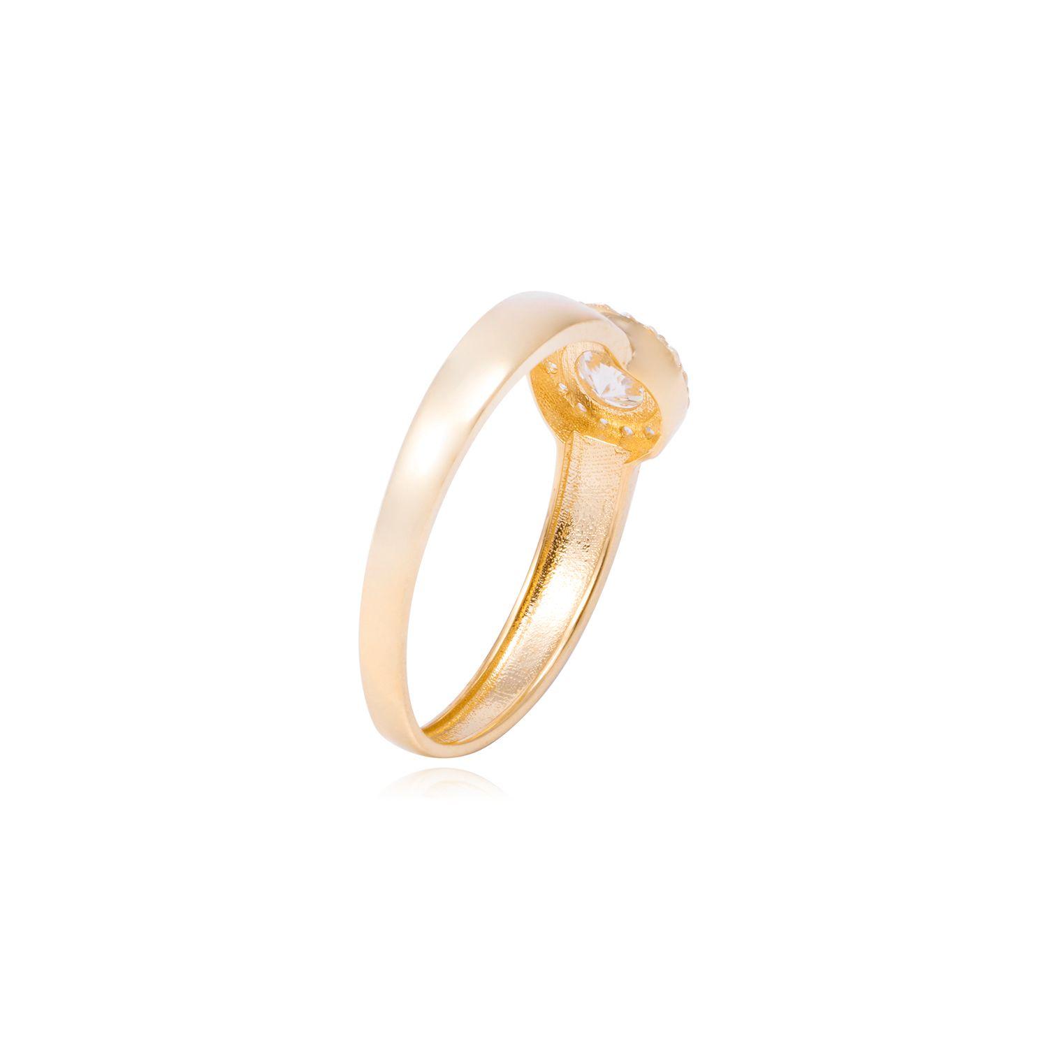 Anillo Compromiso de Oro de 18kt Circonita central-2