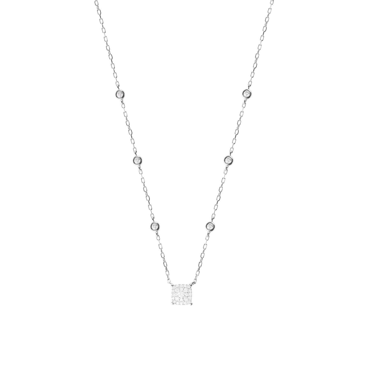 Collar de Oro Blanco 18kt con Diamantes de 29Pts Corte Brillante SI/H-2