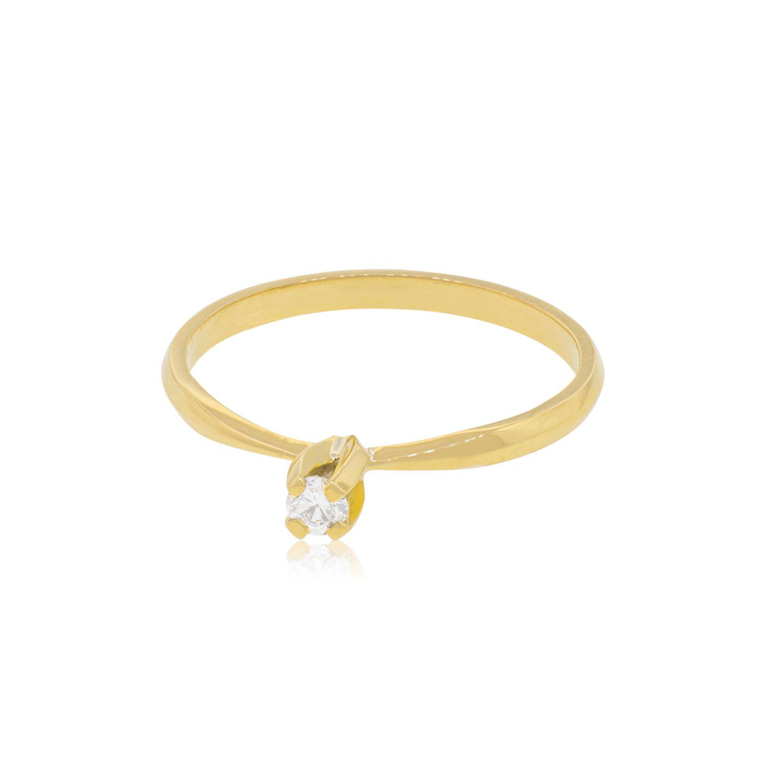 Anillo Compromiso Oro Amarillo 18kt  Niza 1x10ptos Diamante-2