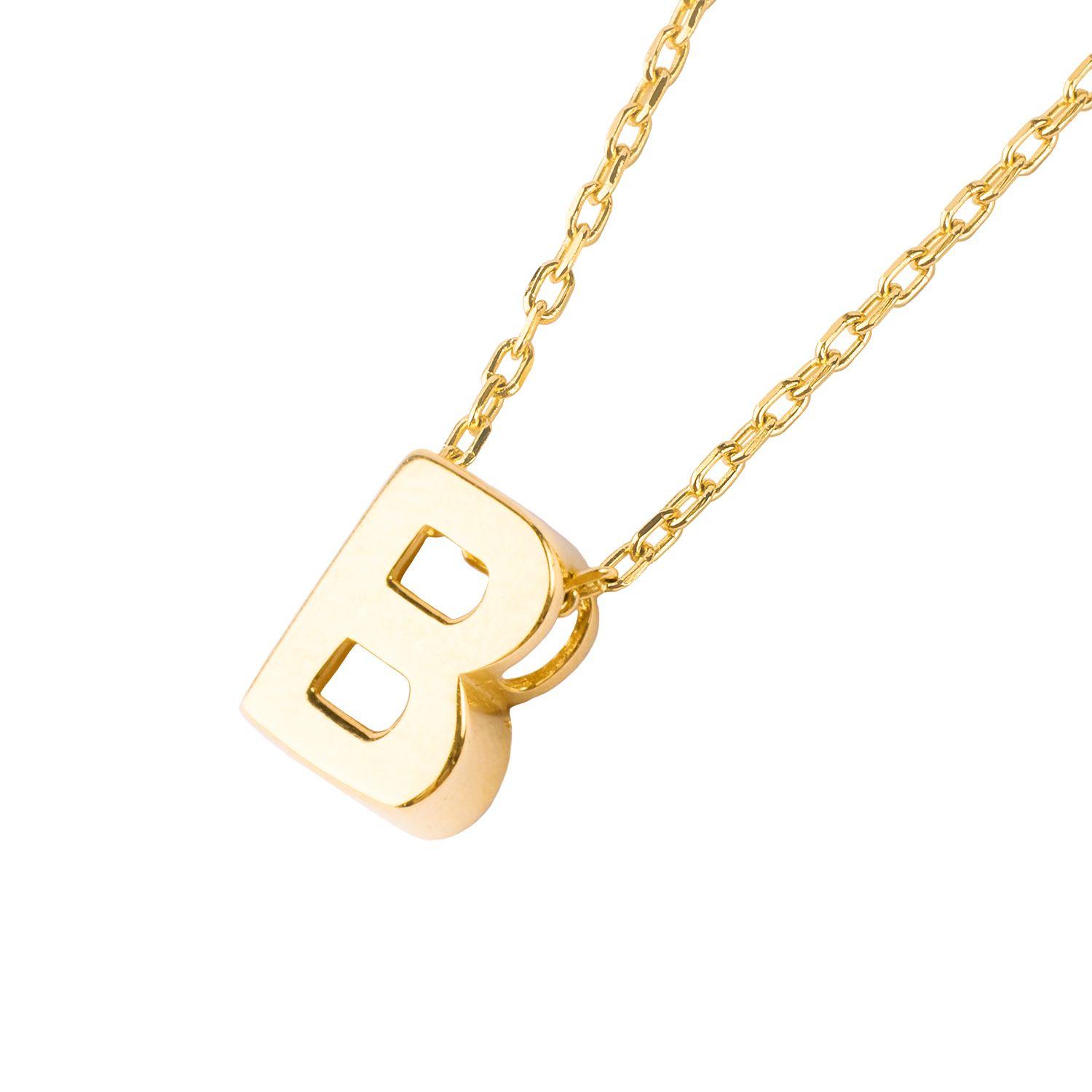 Collar de Oro 18kt Letra B-0