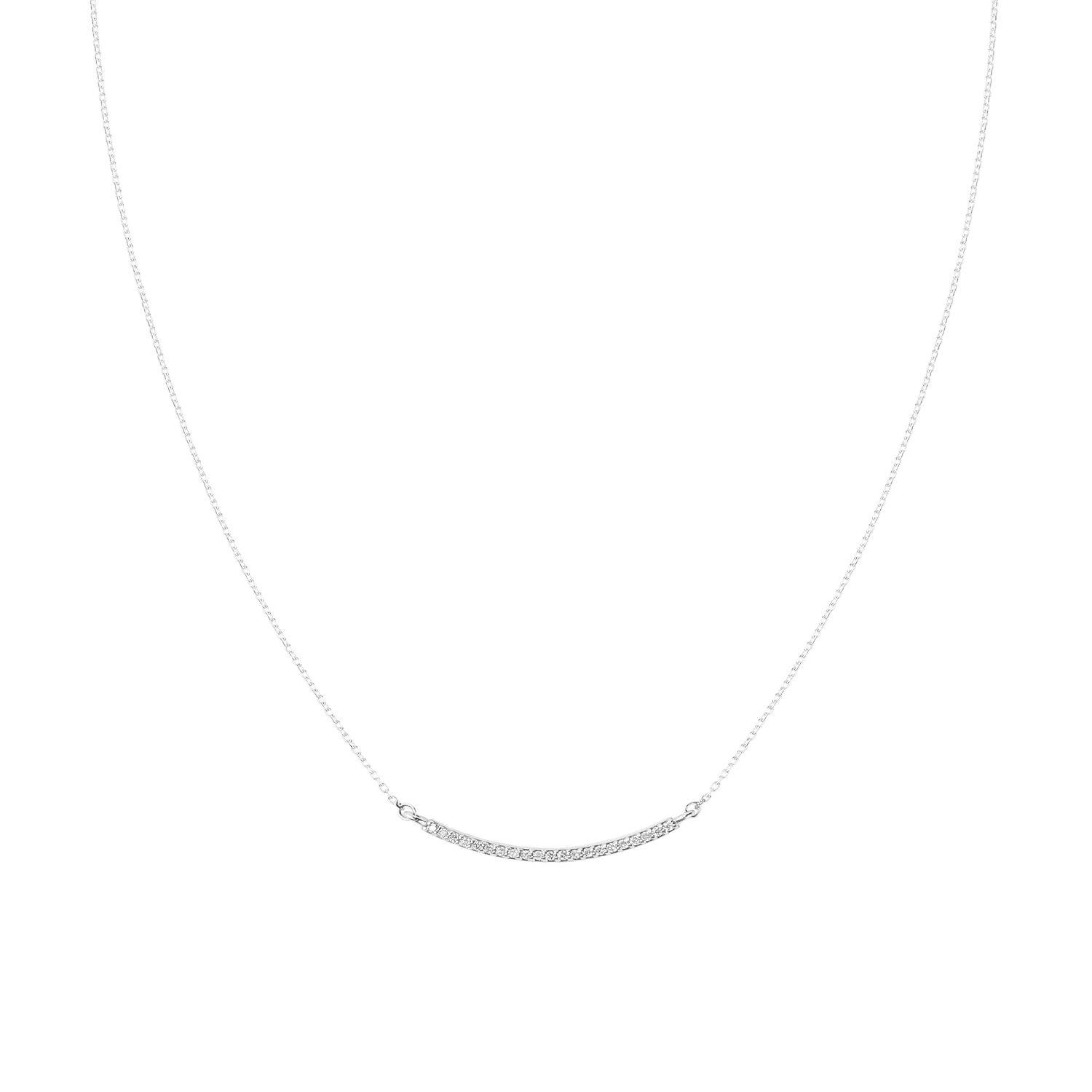 Collar de Oro Blanco 18kt con Diamantes 5pts Corte Brillante-2