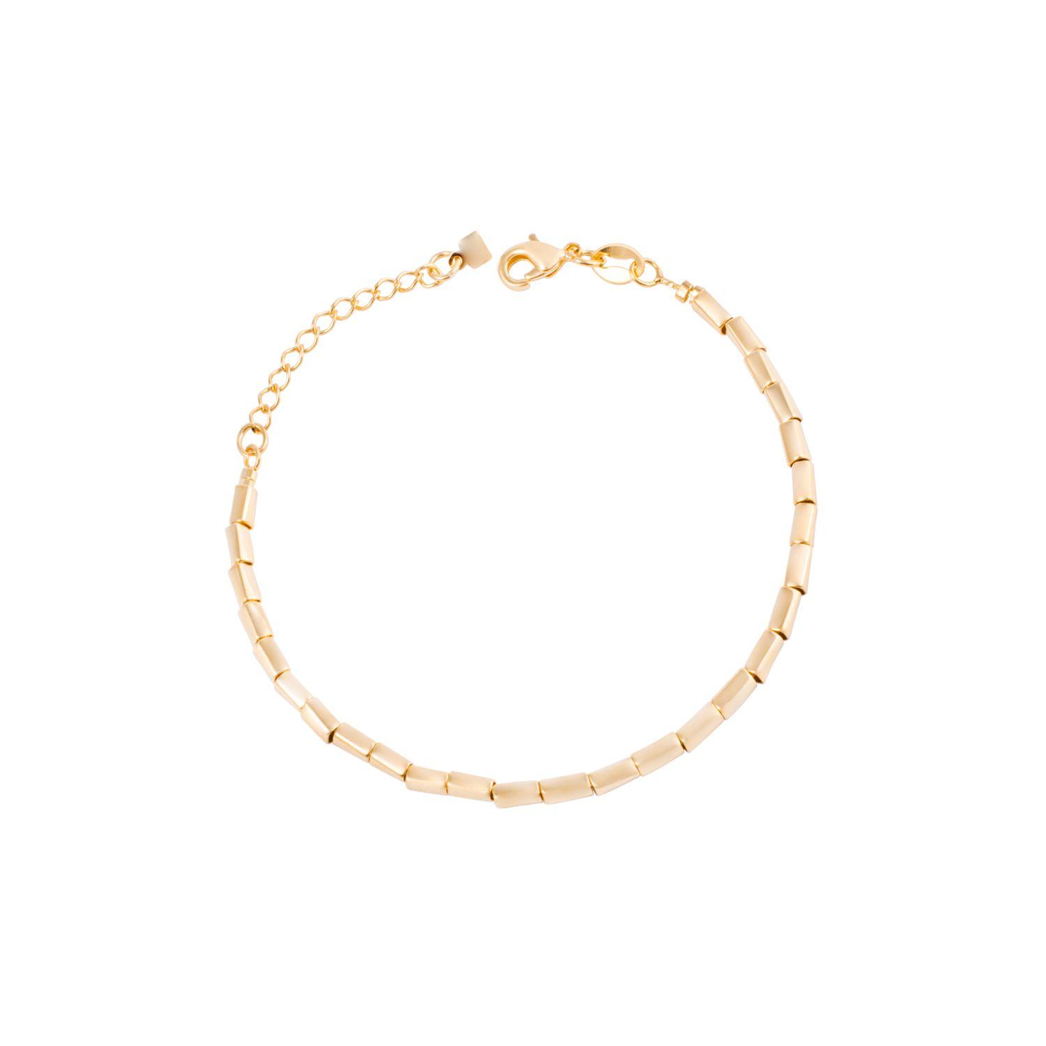 Pulsera de Plata Esterlina 925 Cuadraditos Bañado en Oro 14kt-0