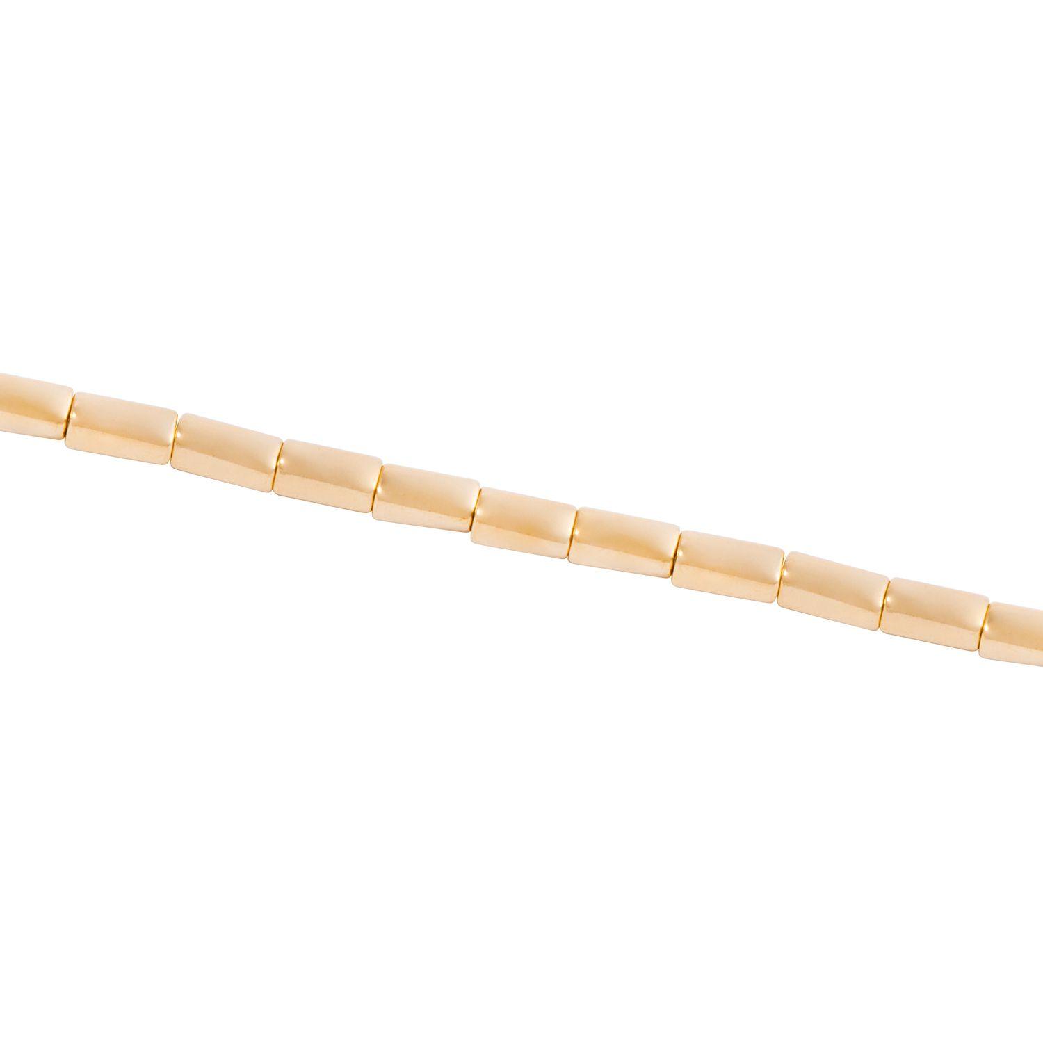 Pulsera de Plata Esterlina 925 Cuadraditos Bañado en Oro 14kt-1