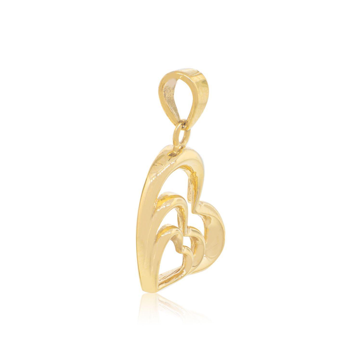 Colgante de Oro 18kt Triple Corazon-2