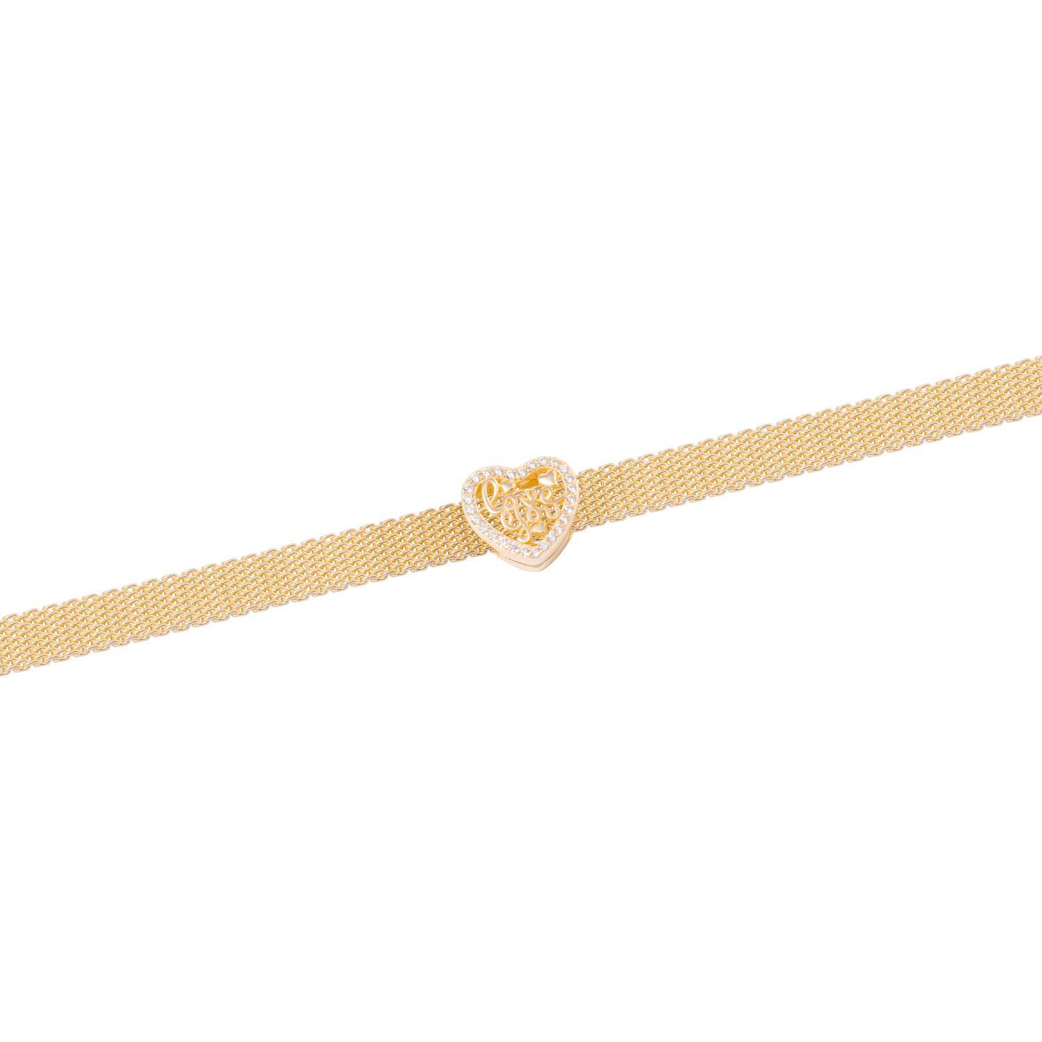 Dije de Plata broche Corazón Love con Circonita Revestido en Oro 18kt-2