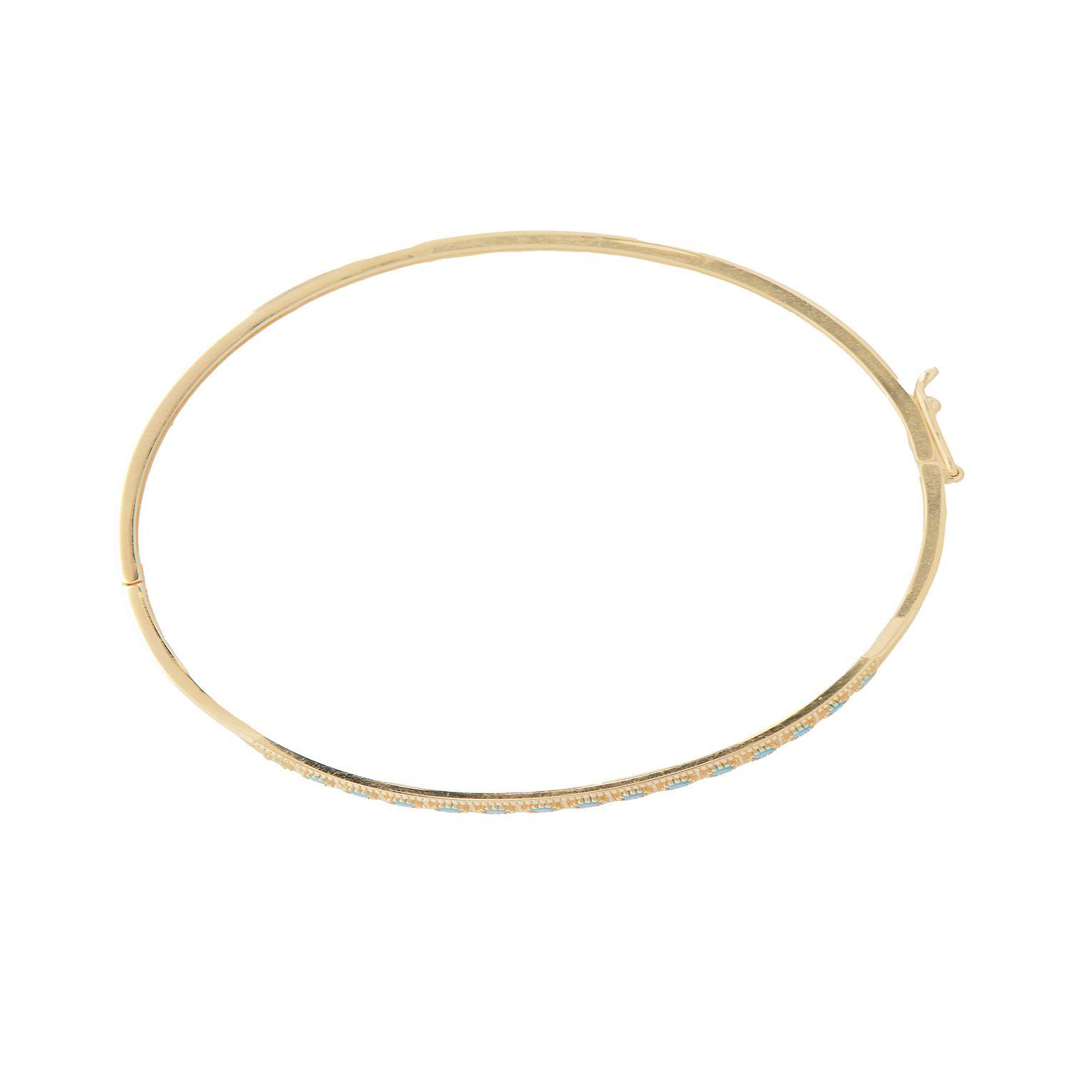 Pulsera de Oro 18kt Esclava Agua Marina-0