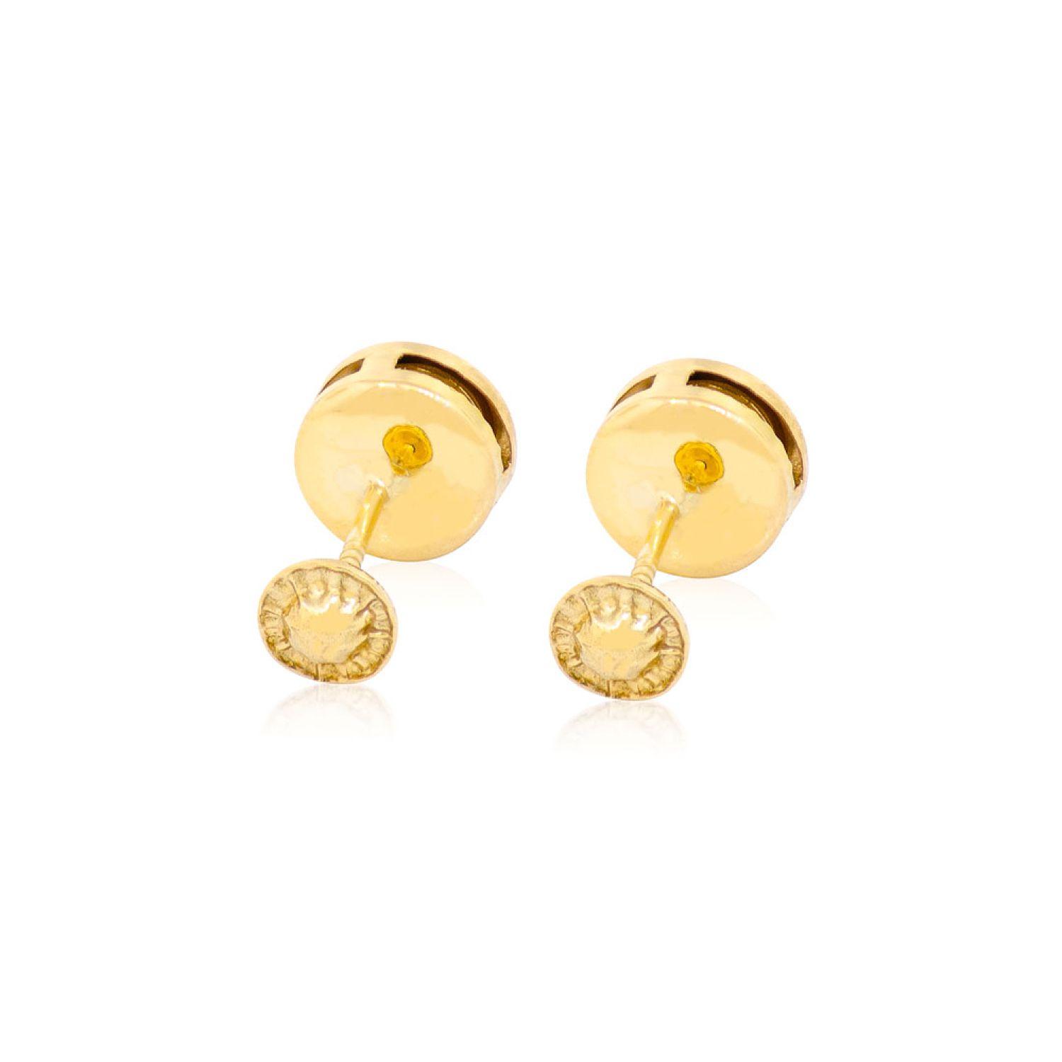 Aros de Oro 18kt Con Circones 4mm Punto De Luz-2