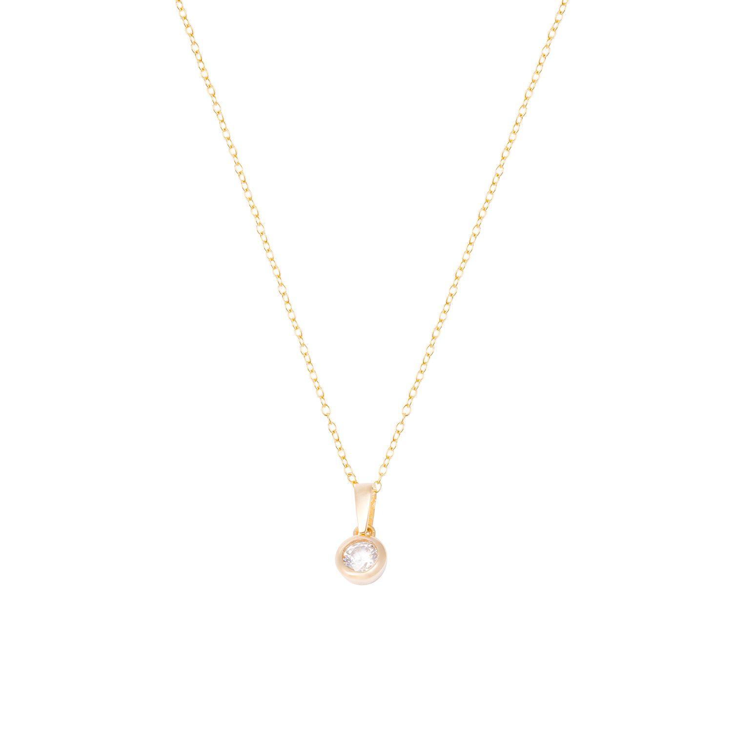 Collar de Oro de 18kt Circonita central-2