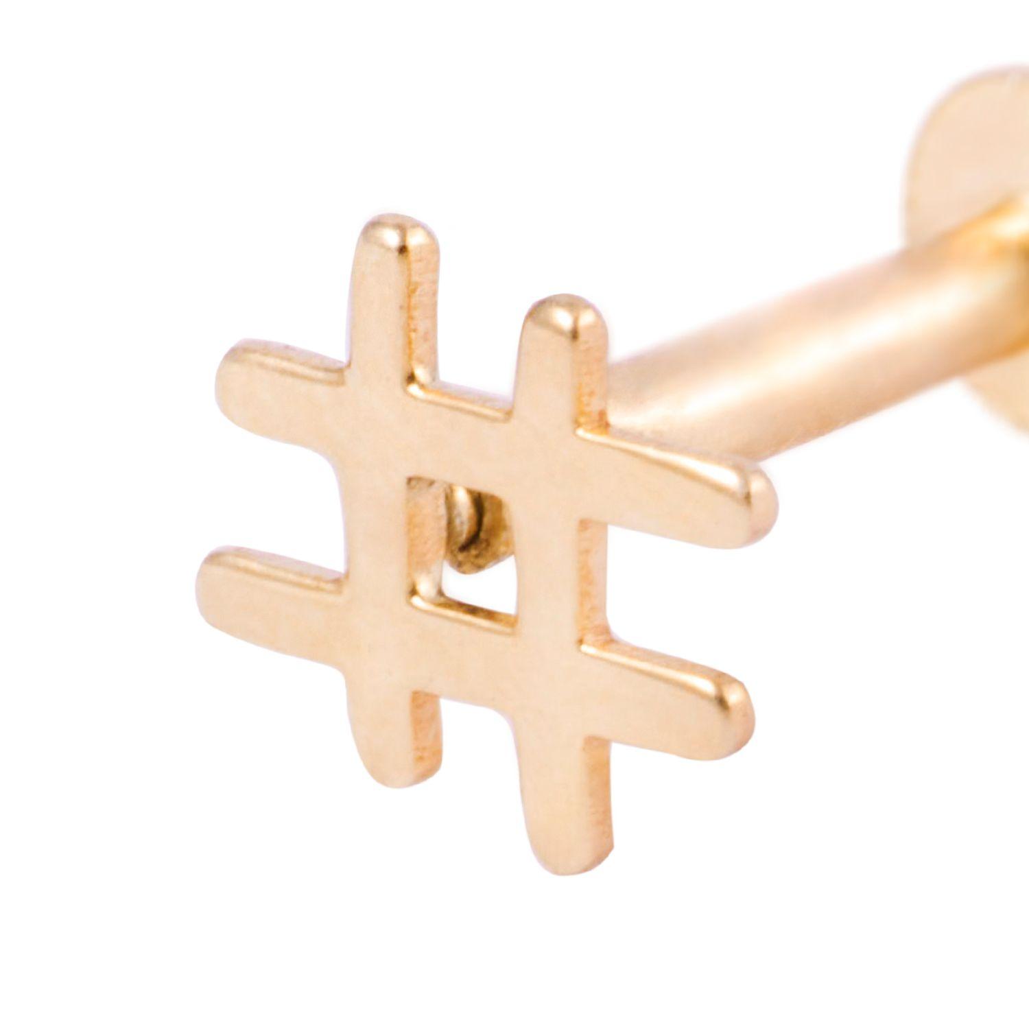 Piercing de Oro de 9kt Modelo Hashtag-1