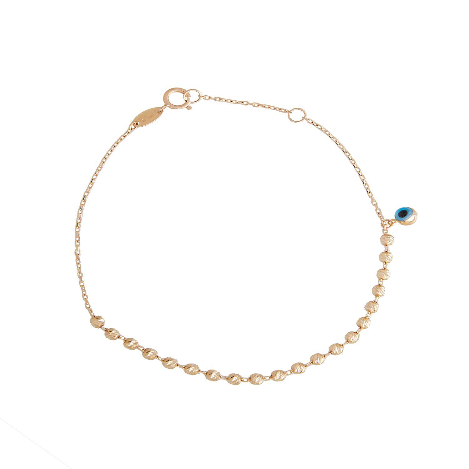 Pulsera de Oro 18kt Ojo Turco Solitario-0