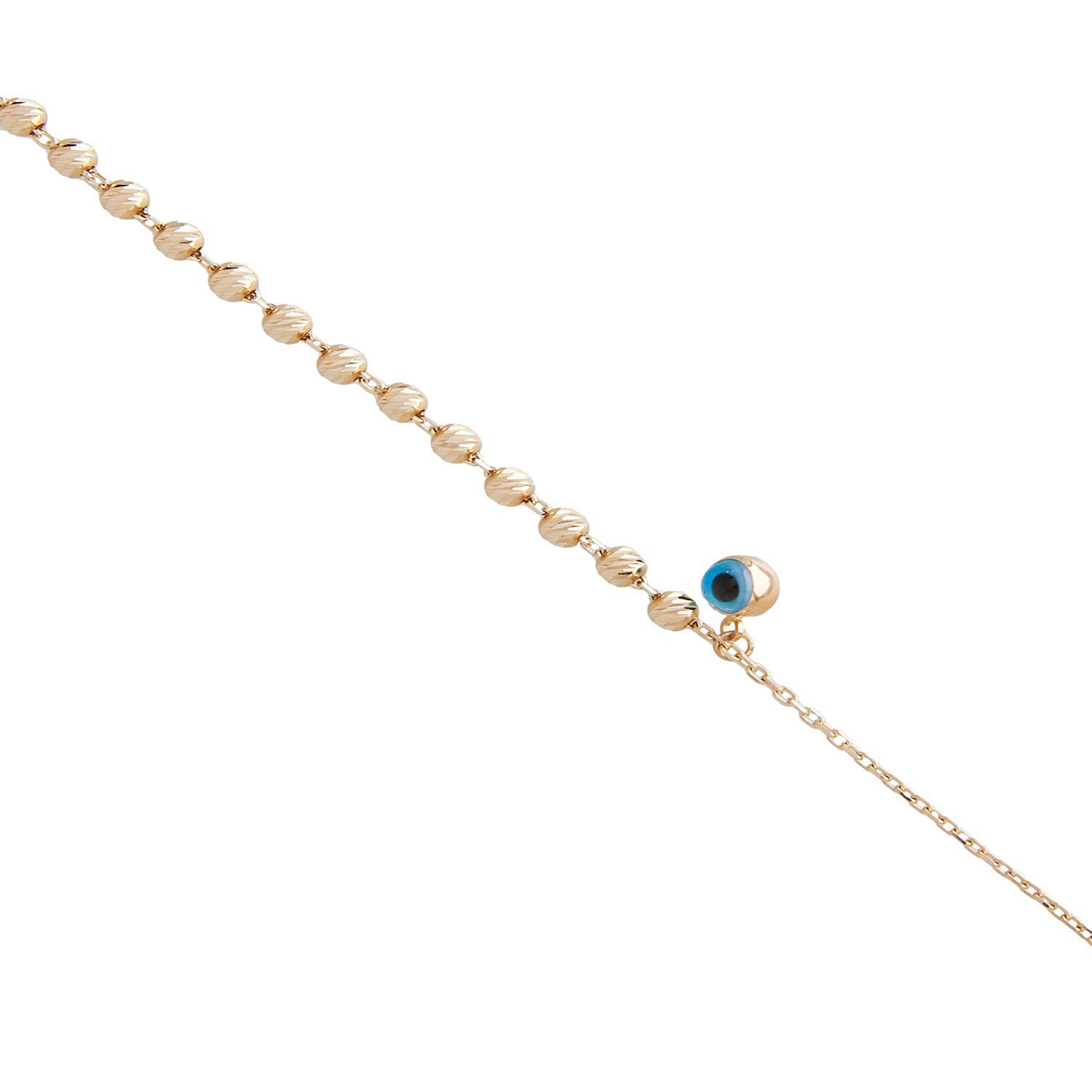 Pulsera de Oro 18kt Ojo Turco Solitario-1