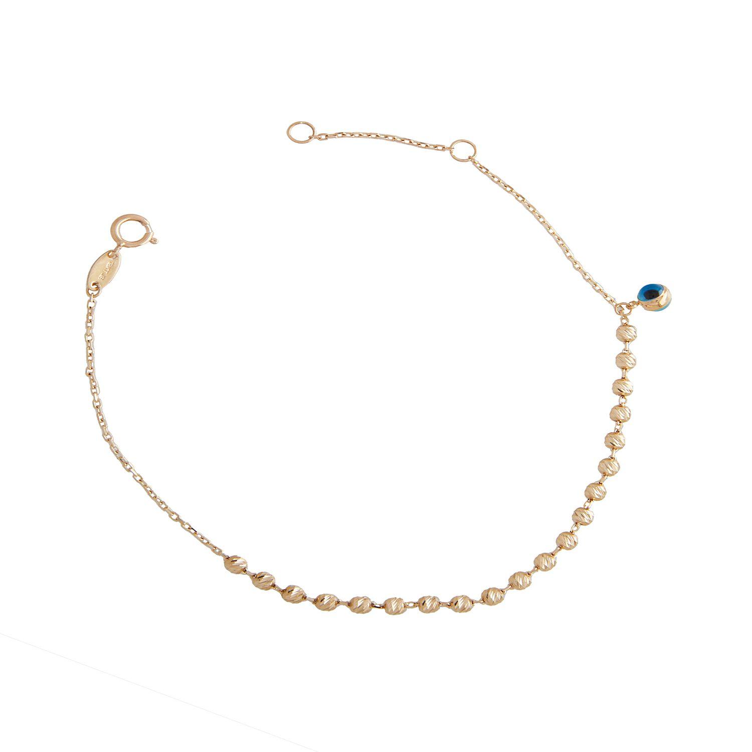 Pulsera de Oro 18kt Ojo Turco Solitario-2