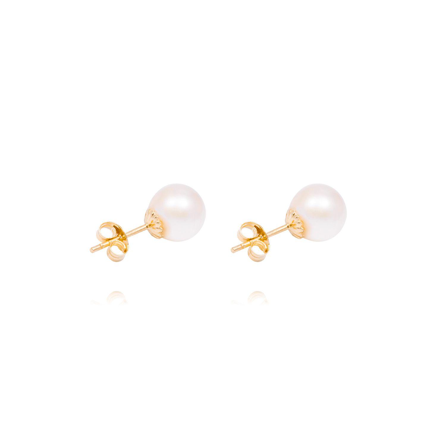 Aros de Oro 18kt  Perla Cultivada 8 mm-2