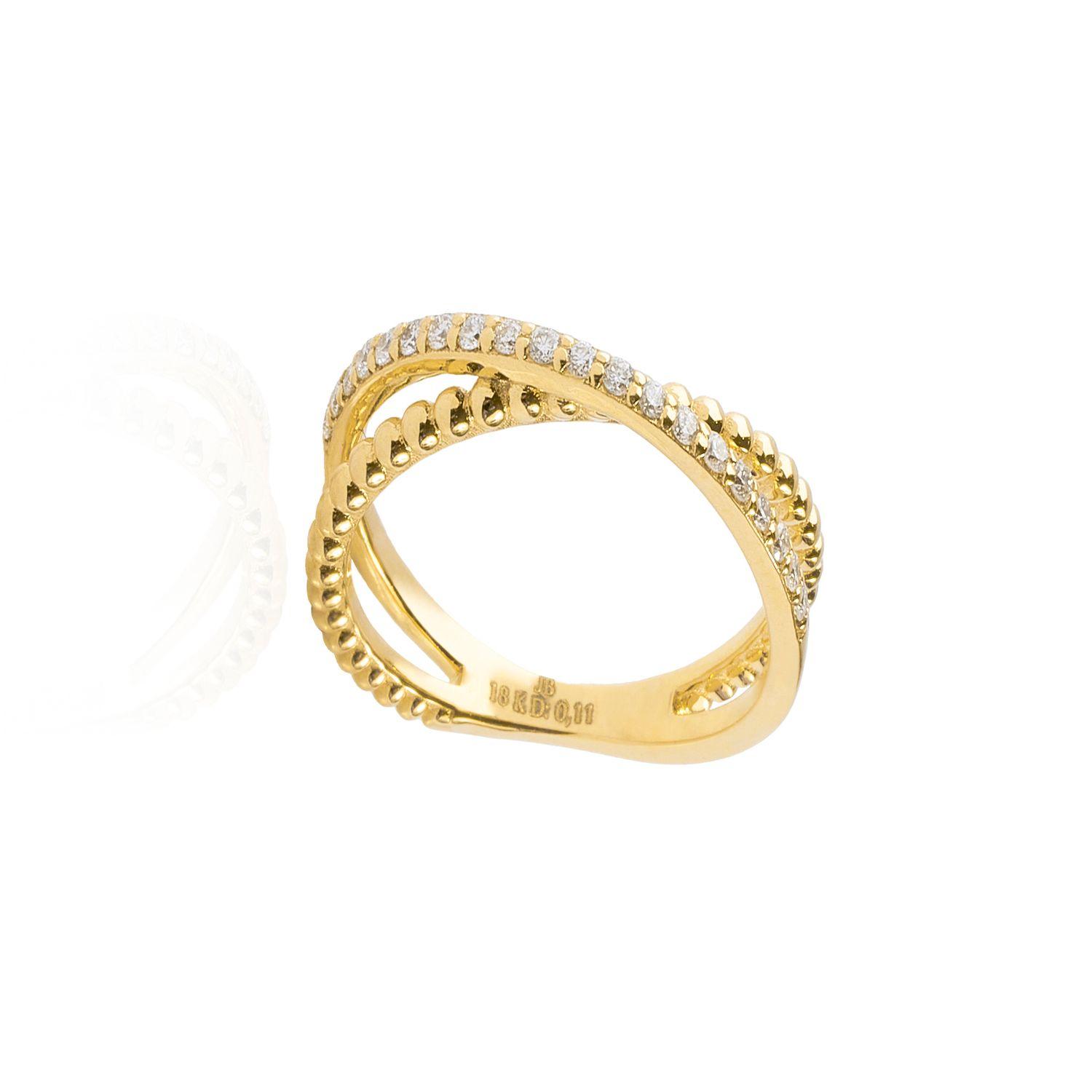 Anillo Oro Amarillo 18kt Diamantes de 11 Pts Corte Brillante-2