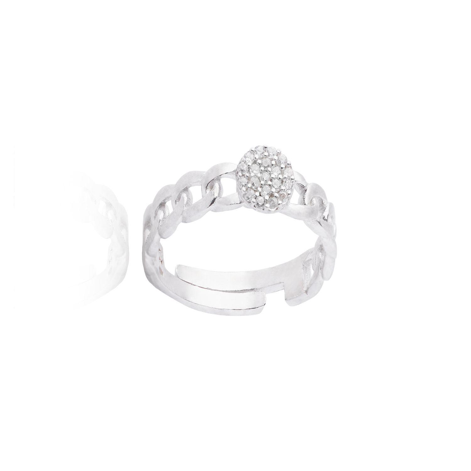 Anillo de Plata Esterlina 925 Ajustable Cartier Circon-2