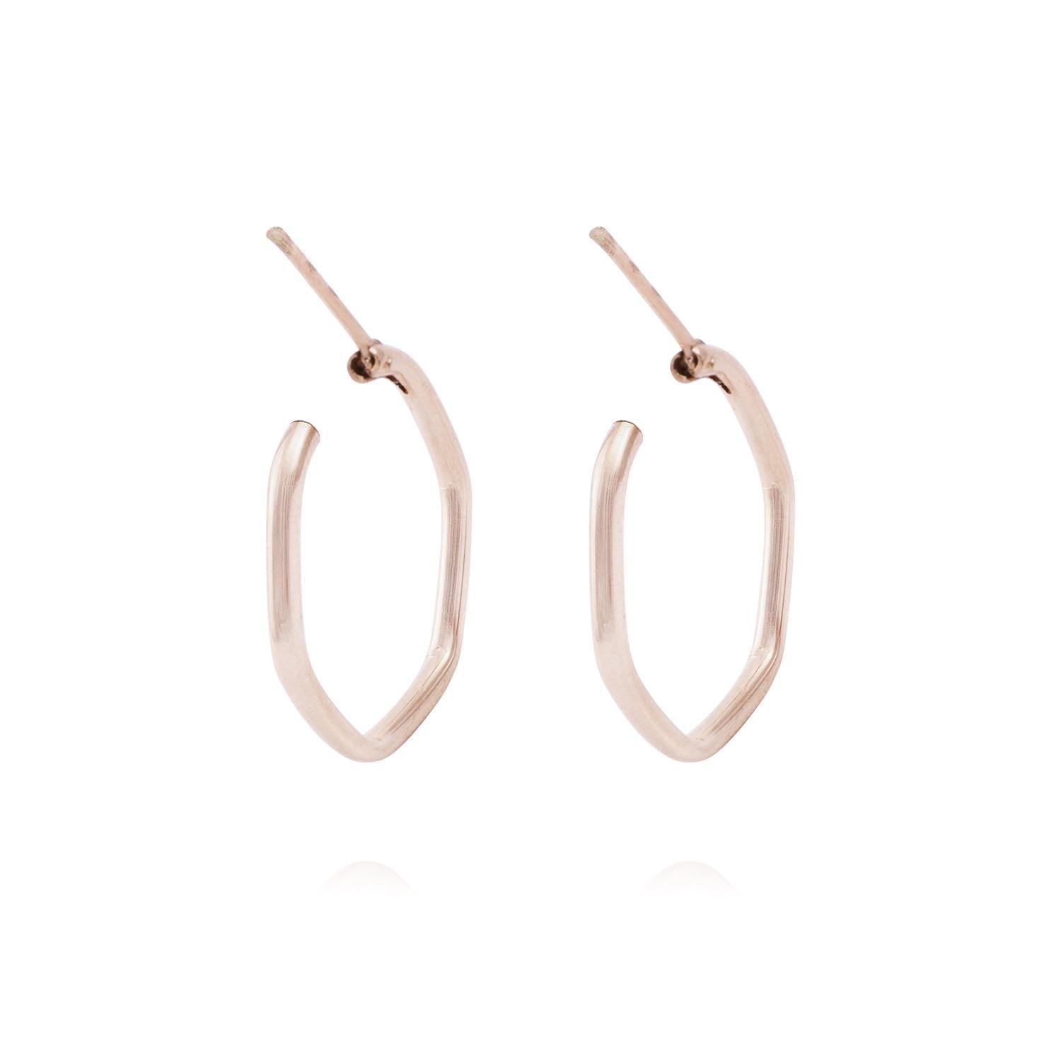 Aros Oro Miel de 18kt  Exagonal-2