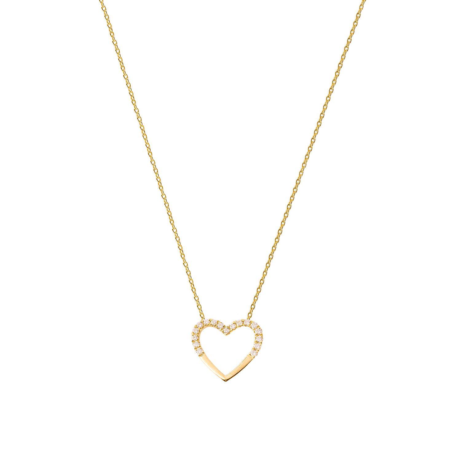 Colgante Oro Blanco 18kt Diamantes de Corazón 8 Pts Totales-2