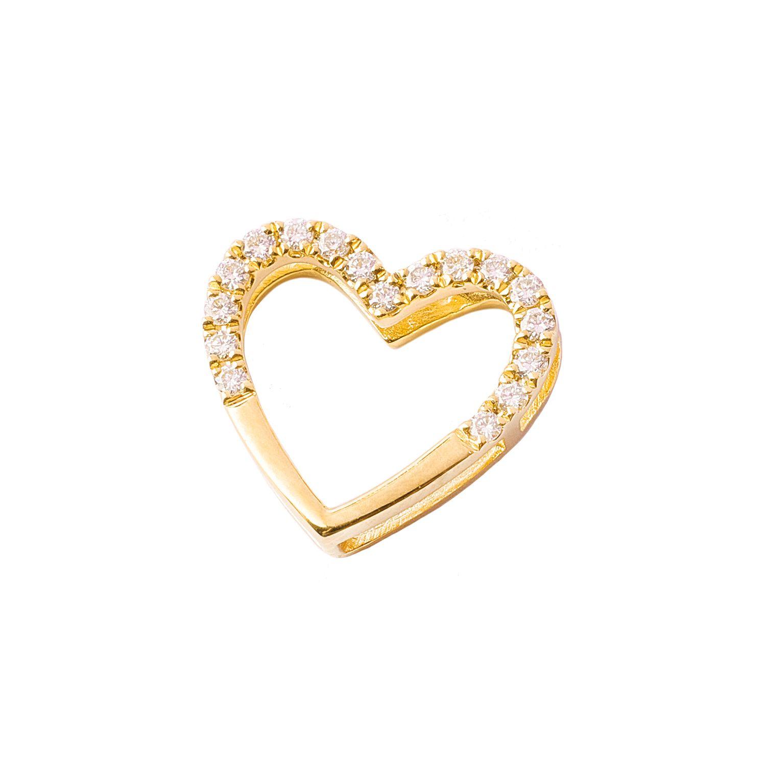 Colgante Oro Blanco 18kt Diamantes de Corazón 8 Pts Totales-0